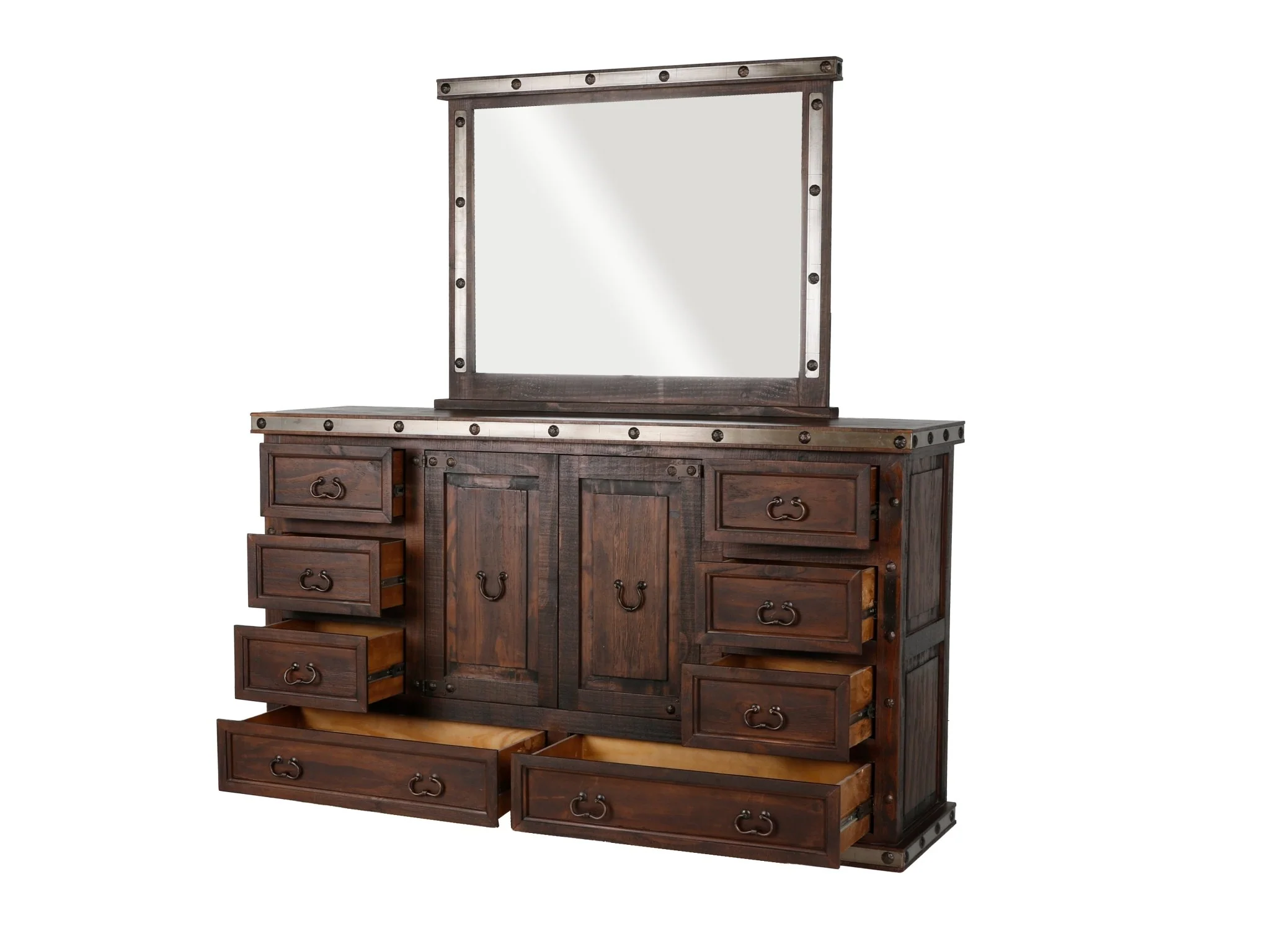 2947-6-piece-rustic-brown-hacienda-bedroom-set-with-bed-dresser-mirror-nightstand-8.webp 6-Piece Rustic Brown Hacienda Bedroom Set with Bed, Dresser, Mirror & Nightstand