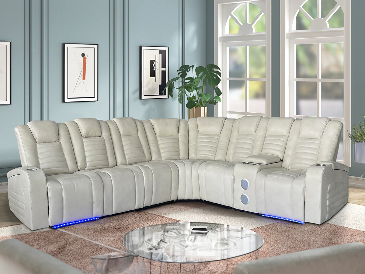 2950-modern-contemporary-cream-power-reclining-sectional-w-power-headrests-led-wireless-usb-charging-storage-bluetooth-console-1.webp Modern Contemporary Cream Power Reclining Sectional w/ Power Headrests, LED, Wireless + USB Charging, Storage & Bluetooth Console