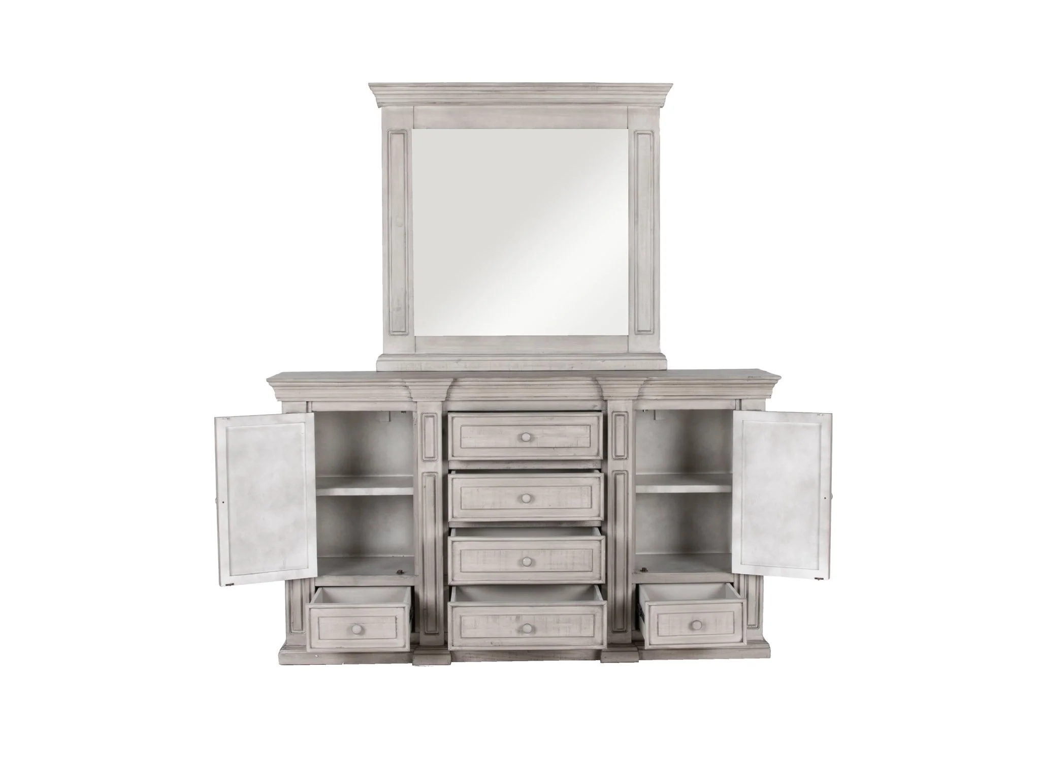 Farmhouse Aspen Gray Solid Wood 6-Piece Bedroom Set