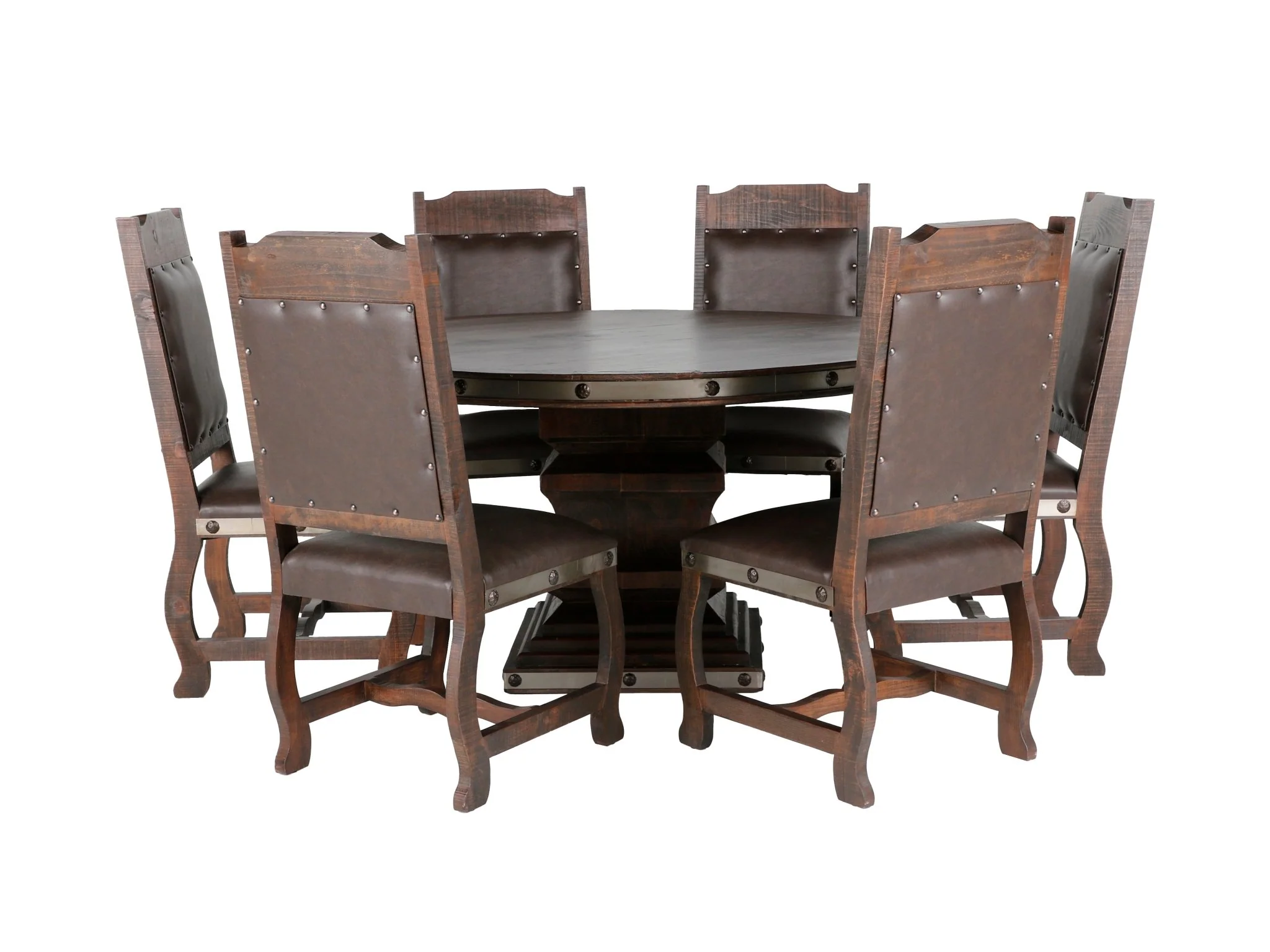 HACIENDA 7 PIECE ROUND DINING ROOM SET
