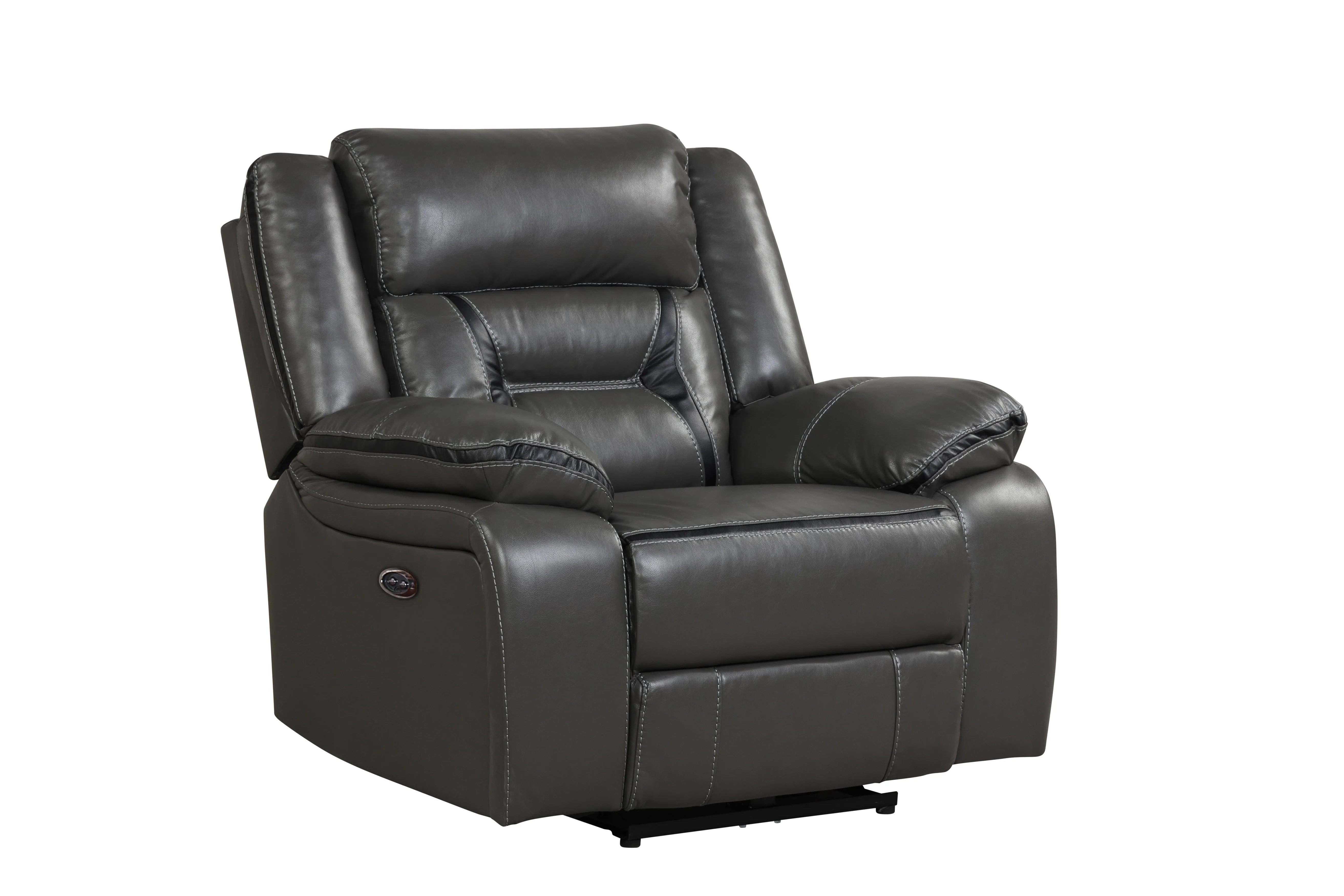 Charcoal Gray Reclining 3-Piece Living Room Set w/ Console Cup Holders