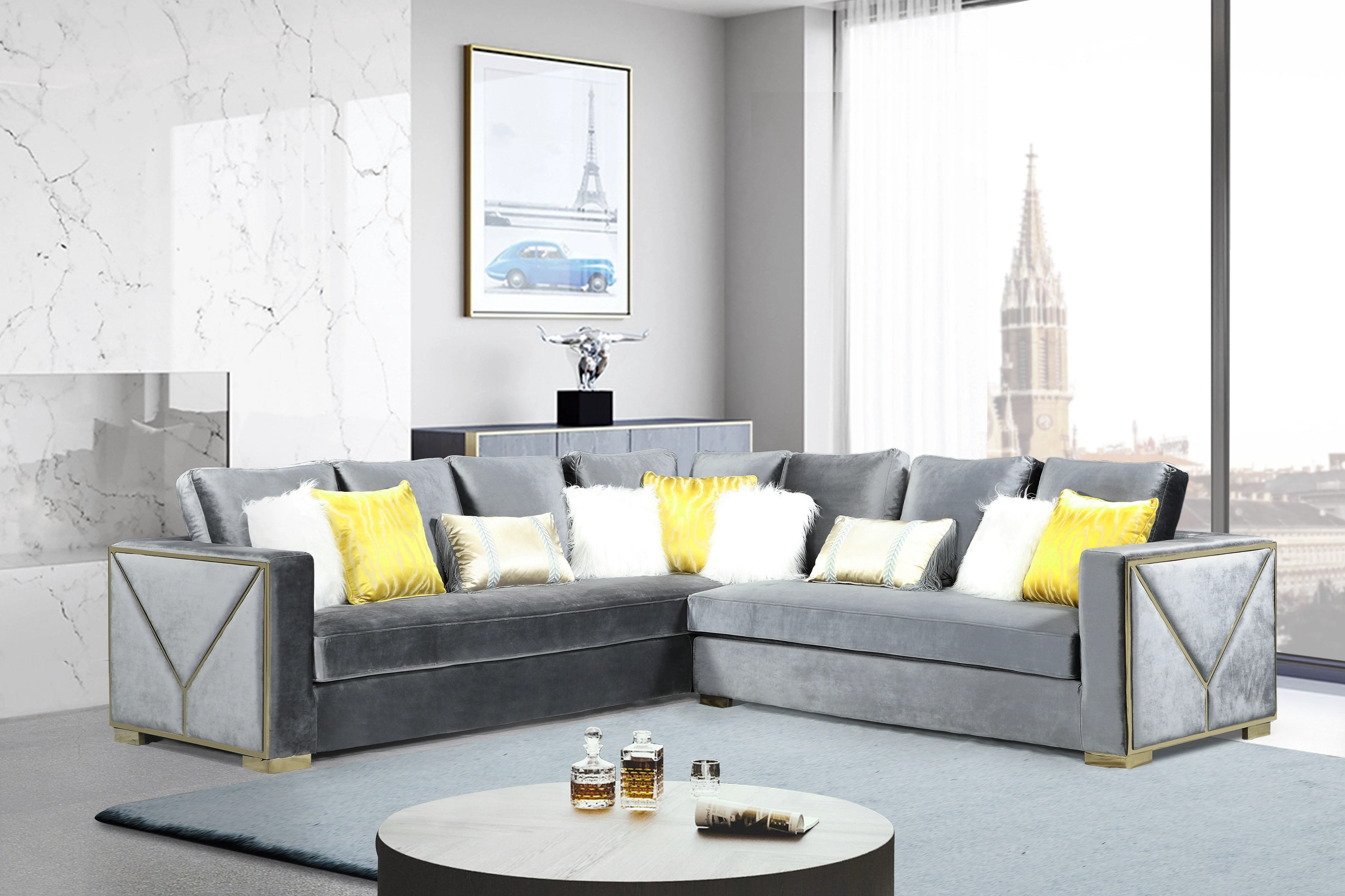 2976-modern-gray-velvet-sectional-sofa-with-gold-trim-accent-pillows-1.webp Modern Gray Velvet Sectional Sofa with Gold Trim & Accent Pillows