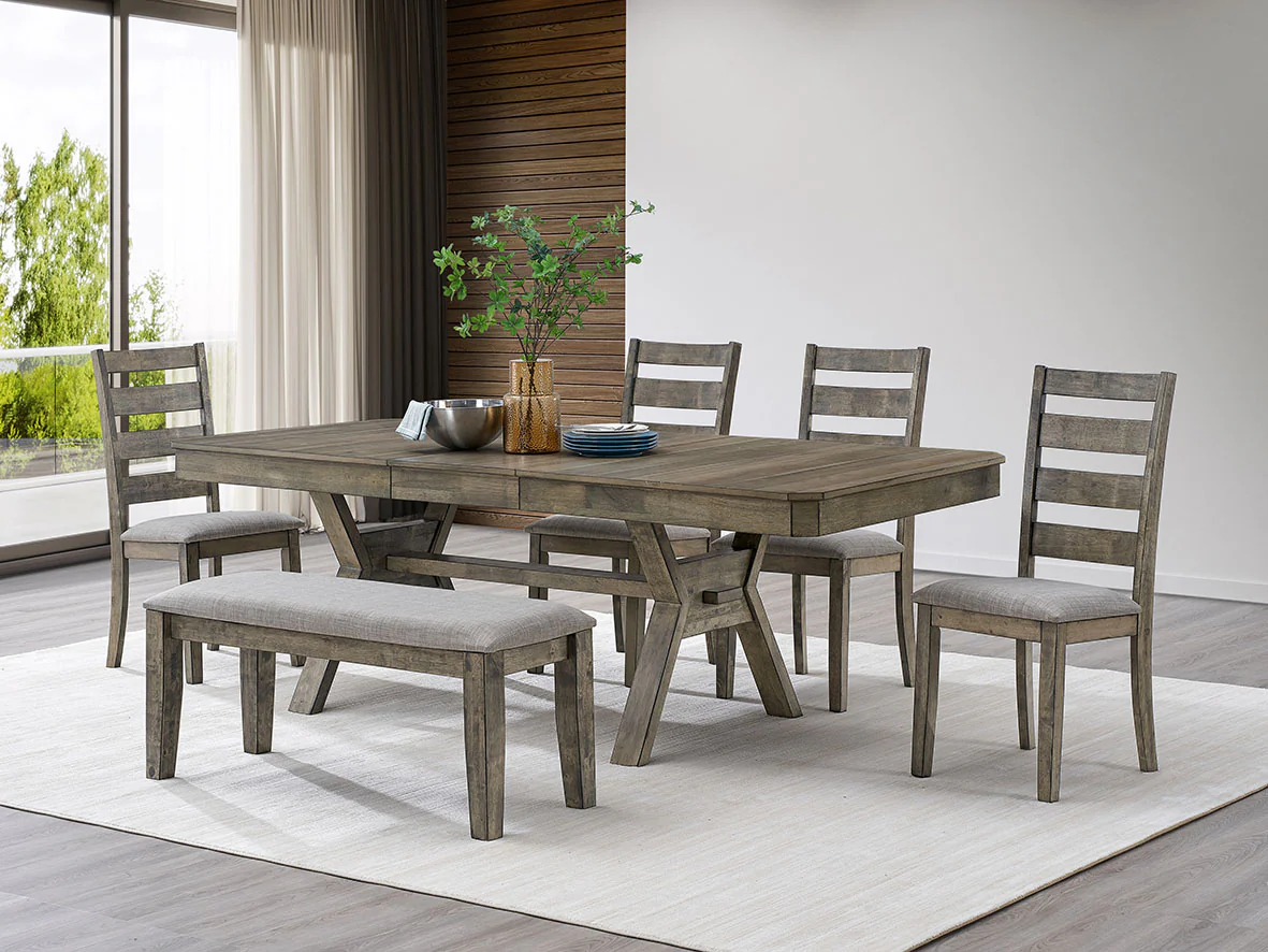299-rustic-gray-farmhouse-6-piece-dining-set-with-18-butterfly-leaf-1.webp Rustic Gray Farmhouse 6-Piece Dining Set with 18” Butterfly Leaf