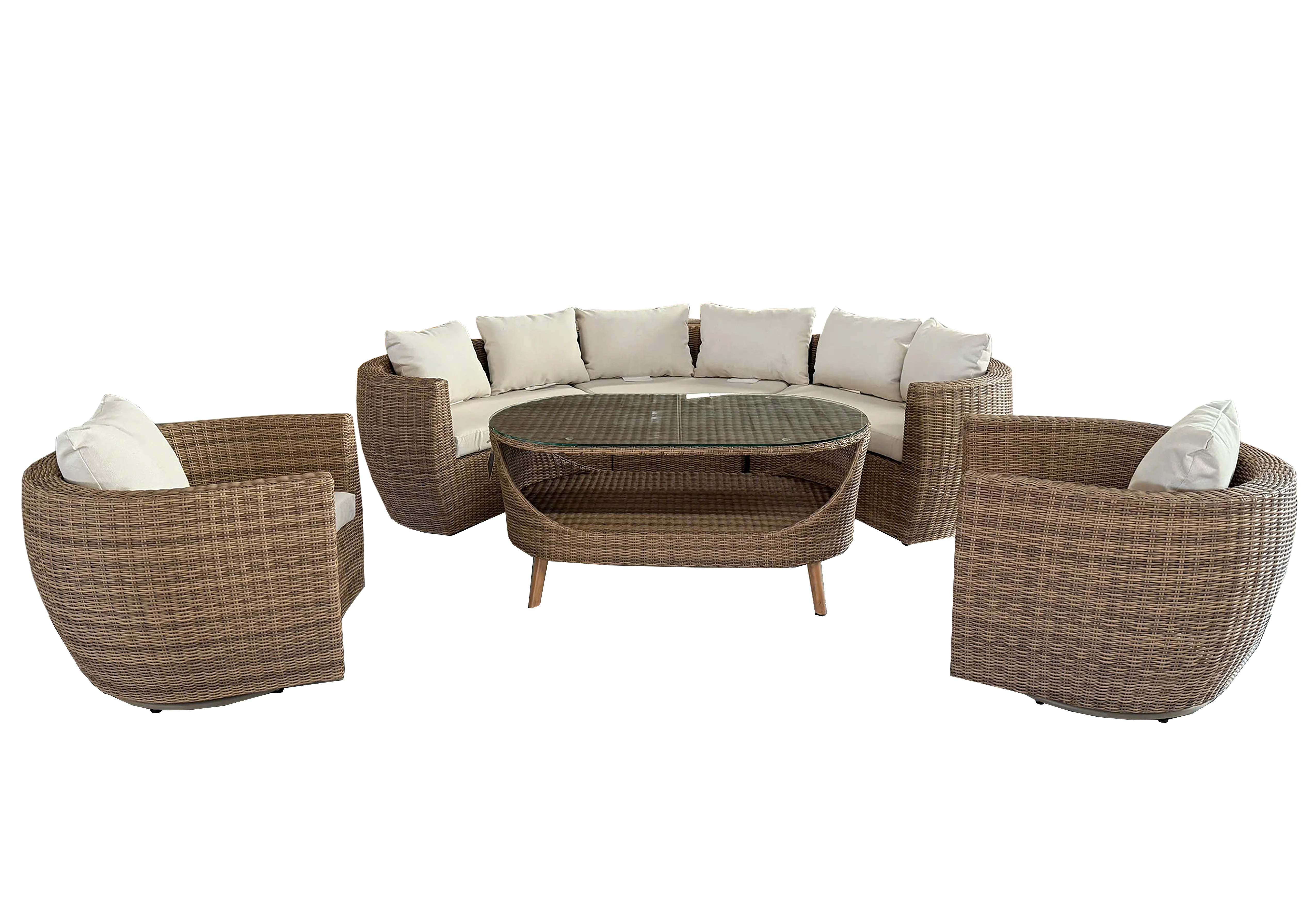 2991-6-piece-outdoor-wicker-set-with-curved-modular-sofa-swivel-chairs-coffee-table-2.webp 6-Piece Outdoor Wicker Set with Curved Modular Sofa, Swivel Chairs & Coffee Table