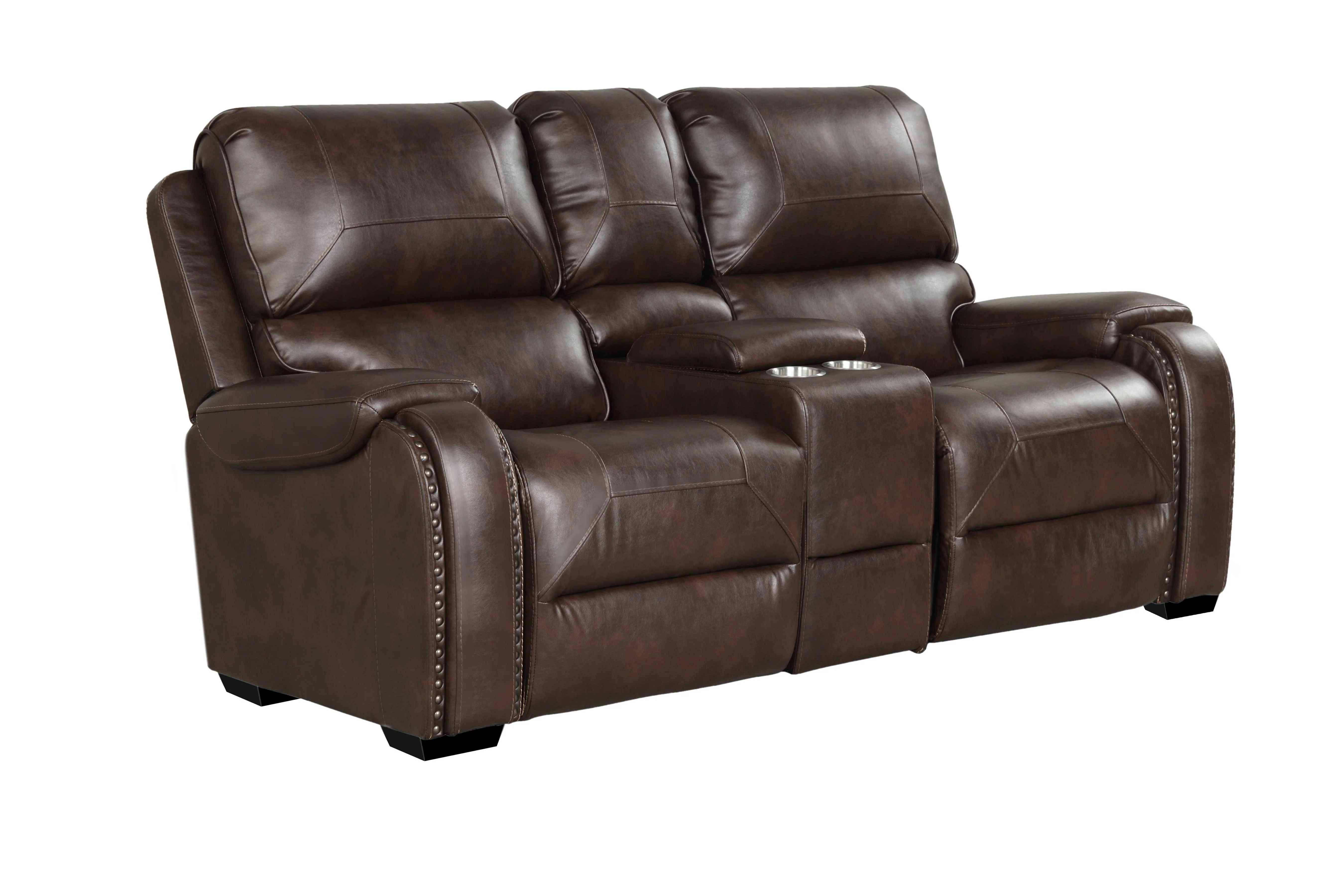 Brown Air-Leather 3-Piece Power Reclining Living Room Set