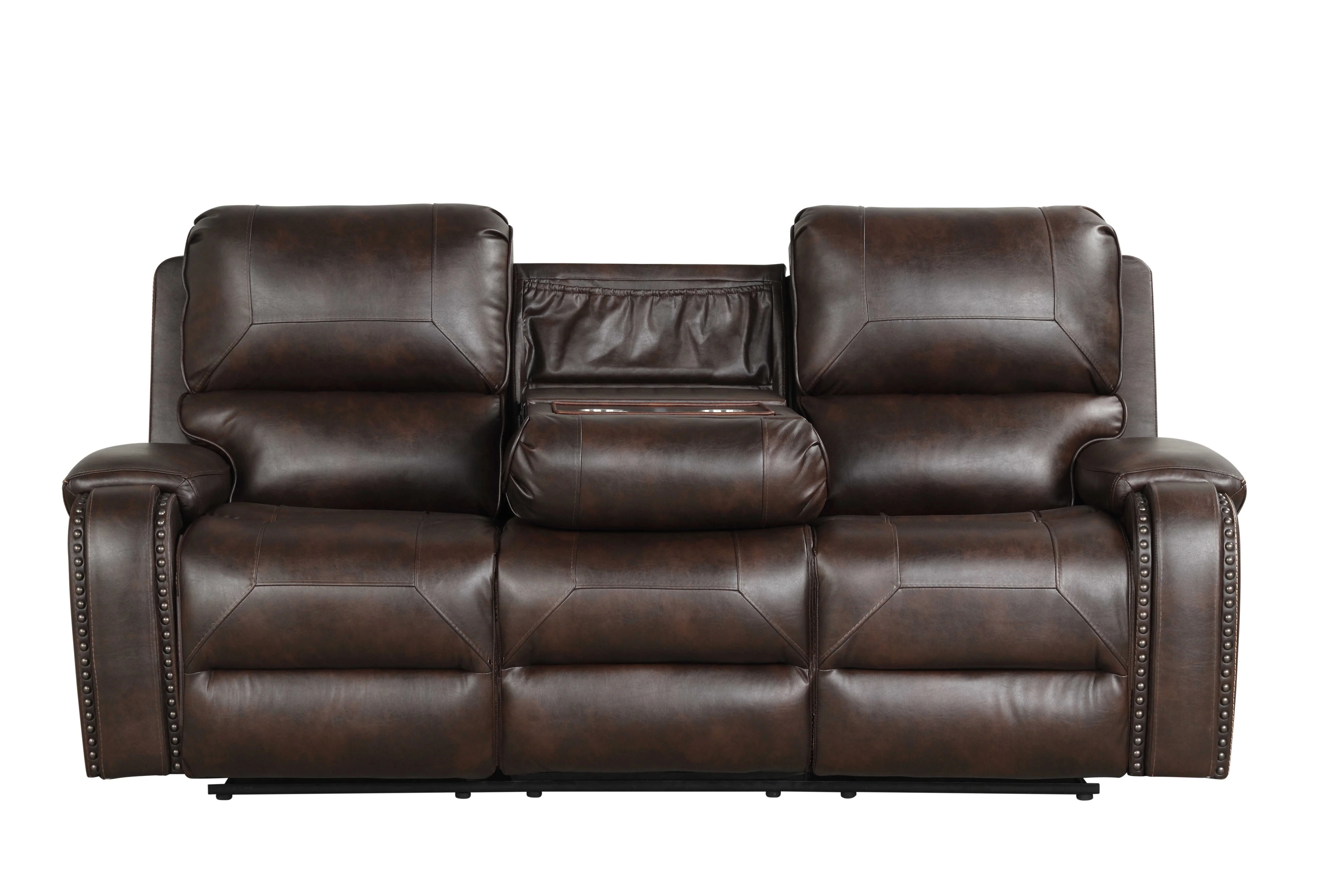 Brown Air-Leather 3-Piece Power Reclining Living Room Set