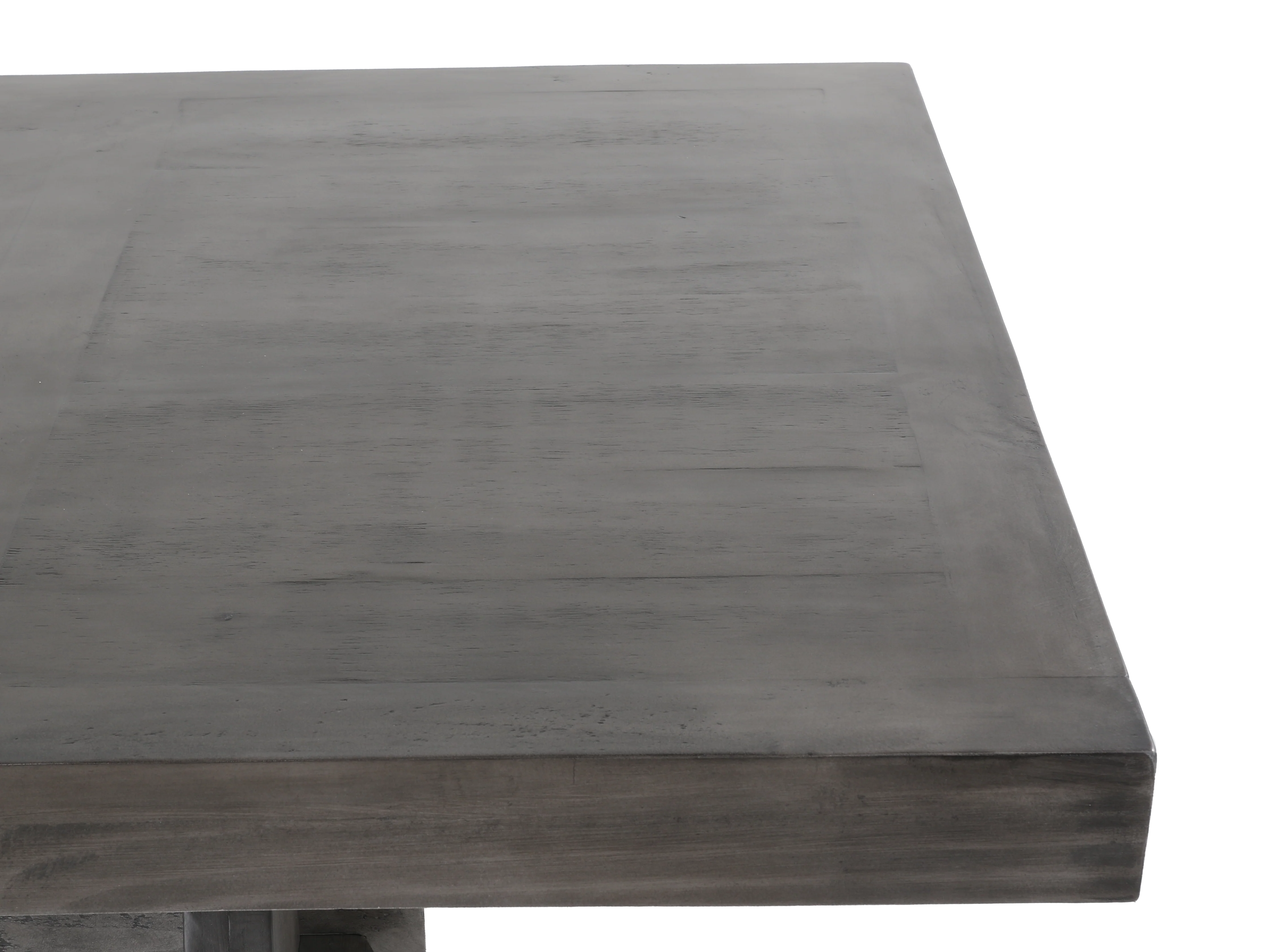 7-Piece Trestle Dining Set with Tufted High-Back Chairs (Gray/Ivory)