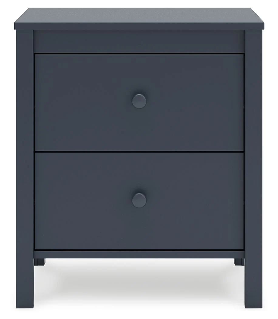 Simmenfort - Two Drawer Night Stand - Navy Blue