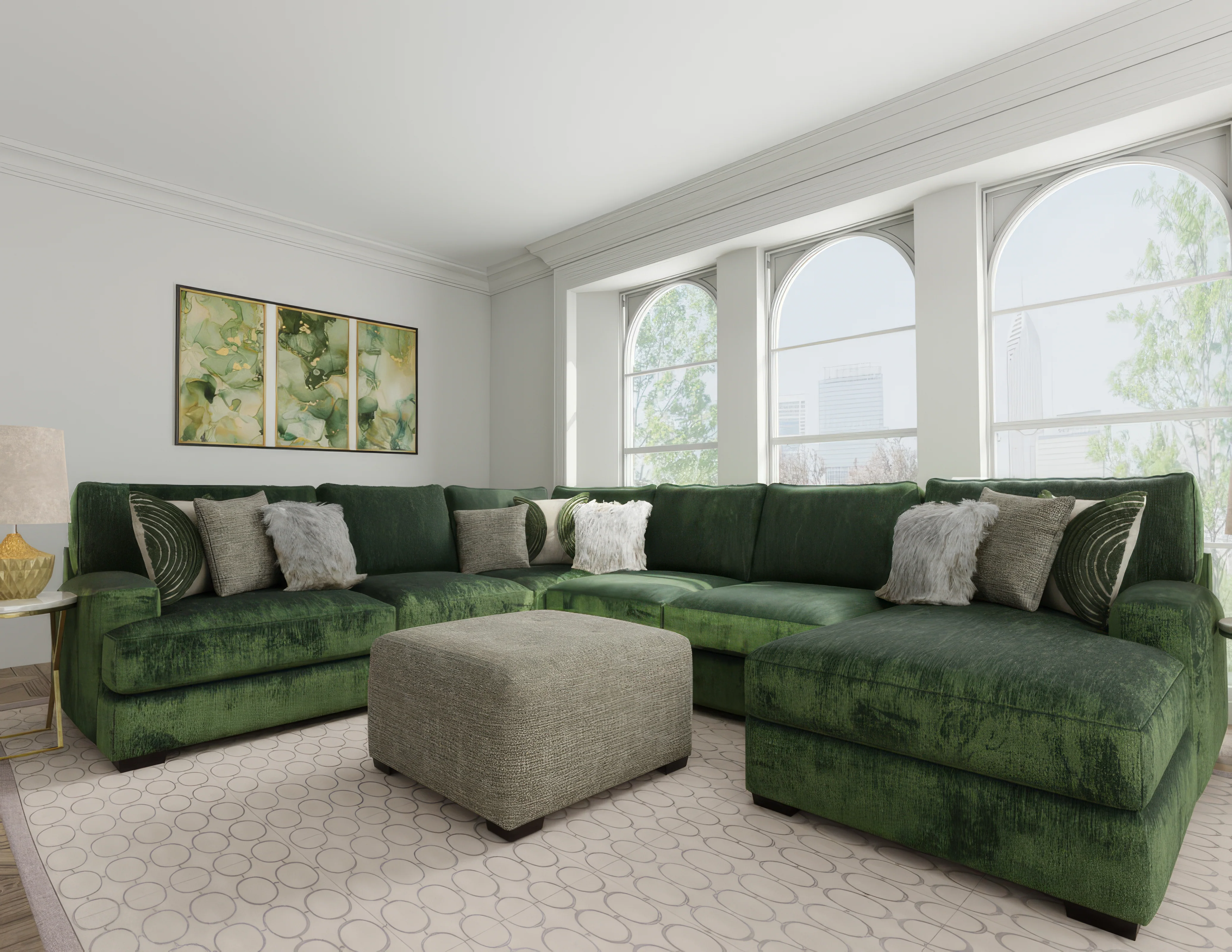 3040-corinthian-emerald-plush-3-piece-sectional-sofa-with-chaise-9.webp Corinthian Emerald Plush 3-Piece Sectional Sofa with Chaise