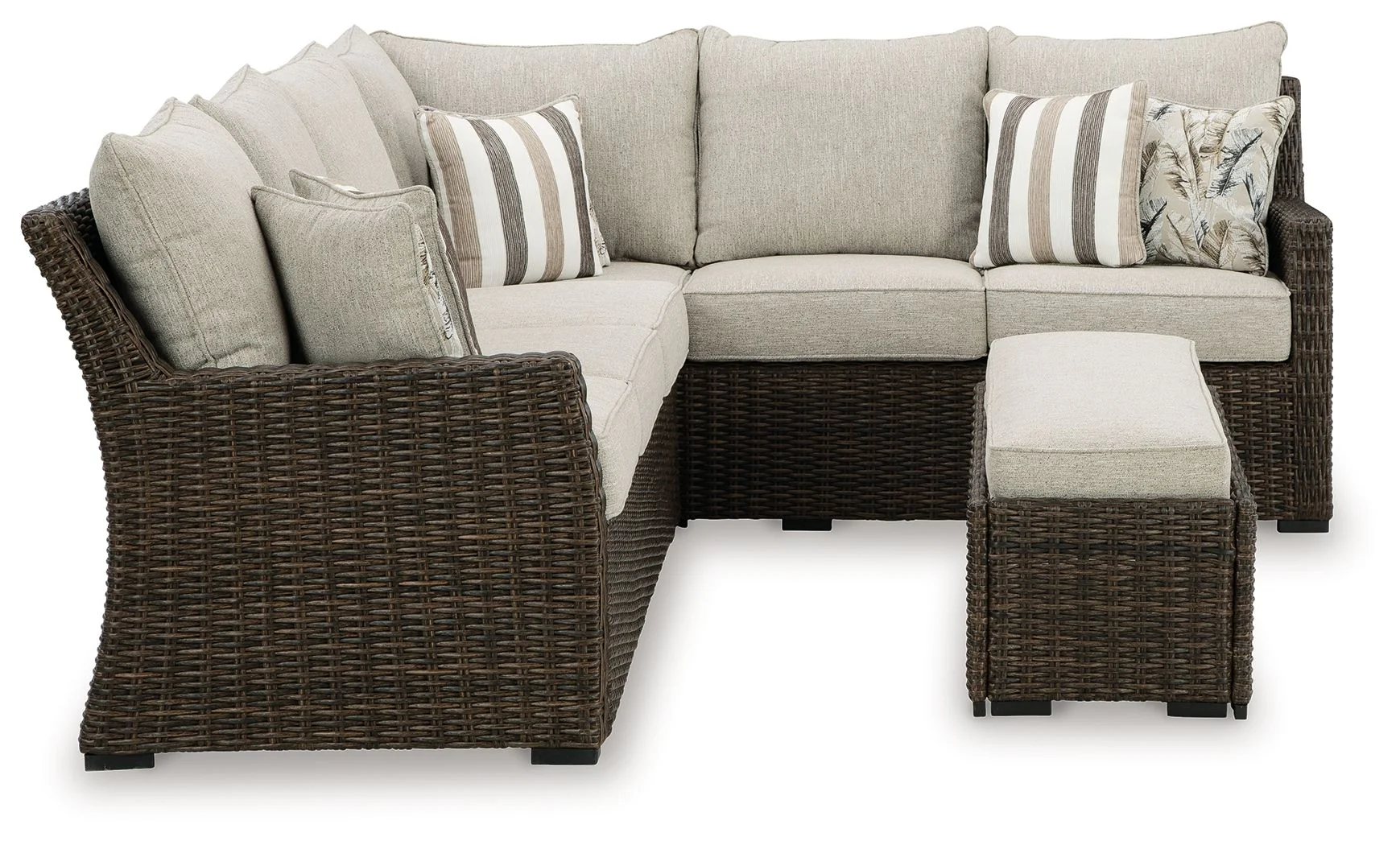 3069-brook-ranch-sofa-sectional-bench-with-cushion-set-of-3-brown-6.webp Brook Ranch - Sofa Sectional, Bench With Cushion (Set of 3) - Brown
