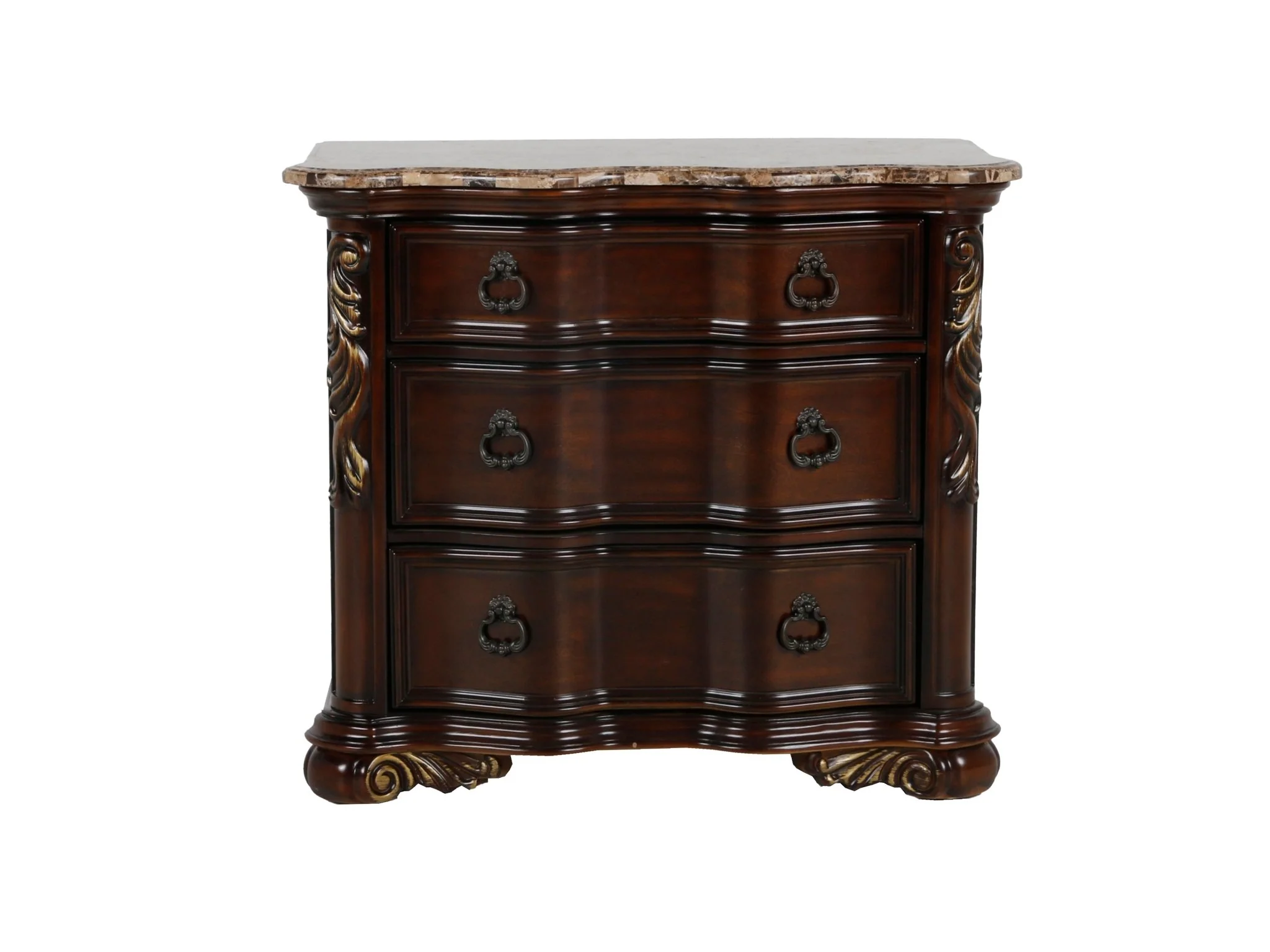 Cherry 6-Piece Traditional Bedroom Set with Bed, Dresser, Mirror, & Nightstand