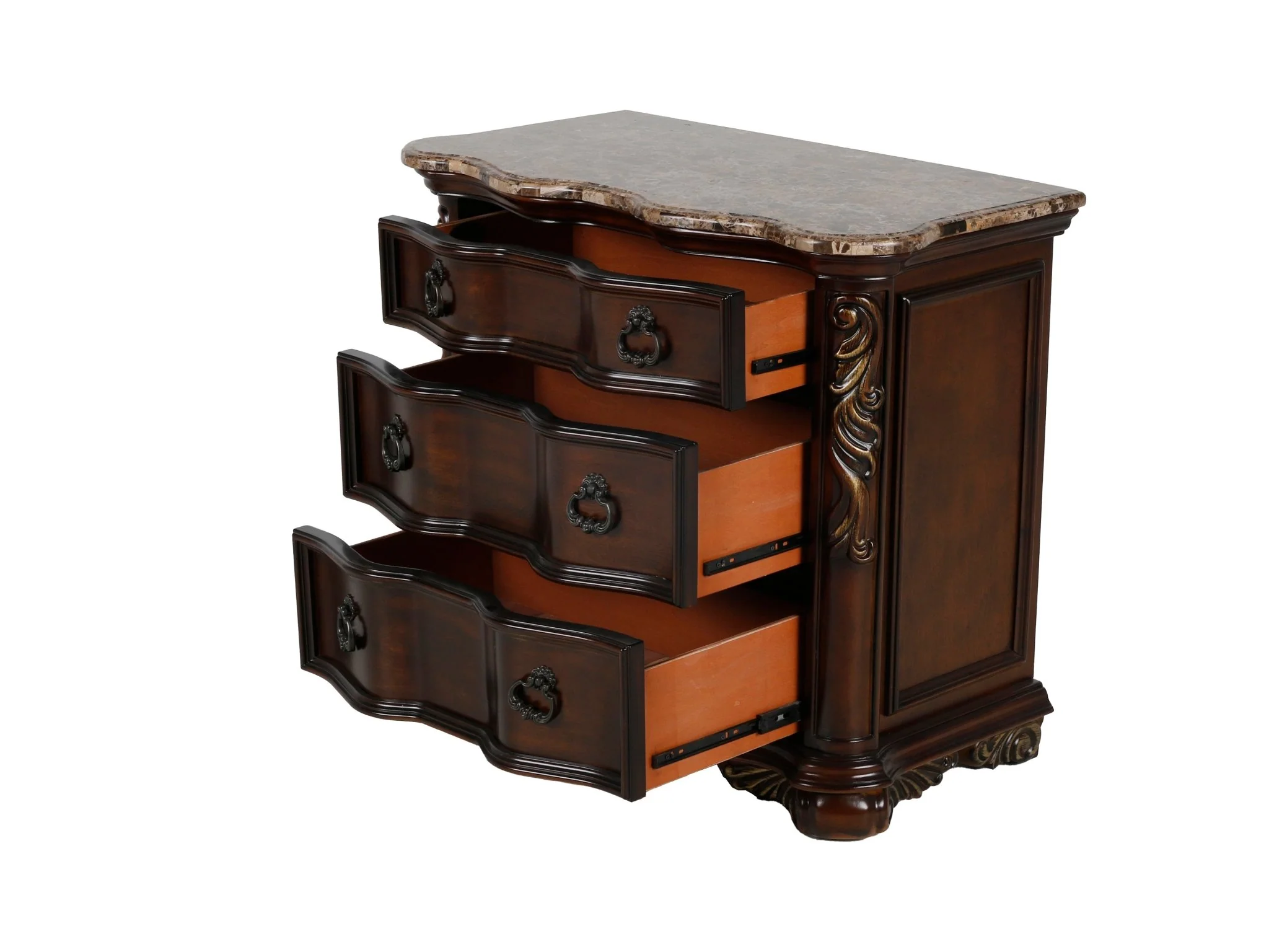 Cherry 6-Piece Traditional Bedroom Set with Bed, Dresser, Mirror, & Nightstand