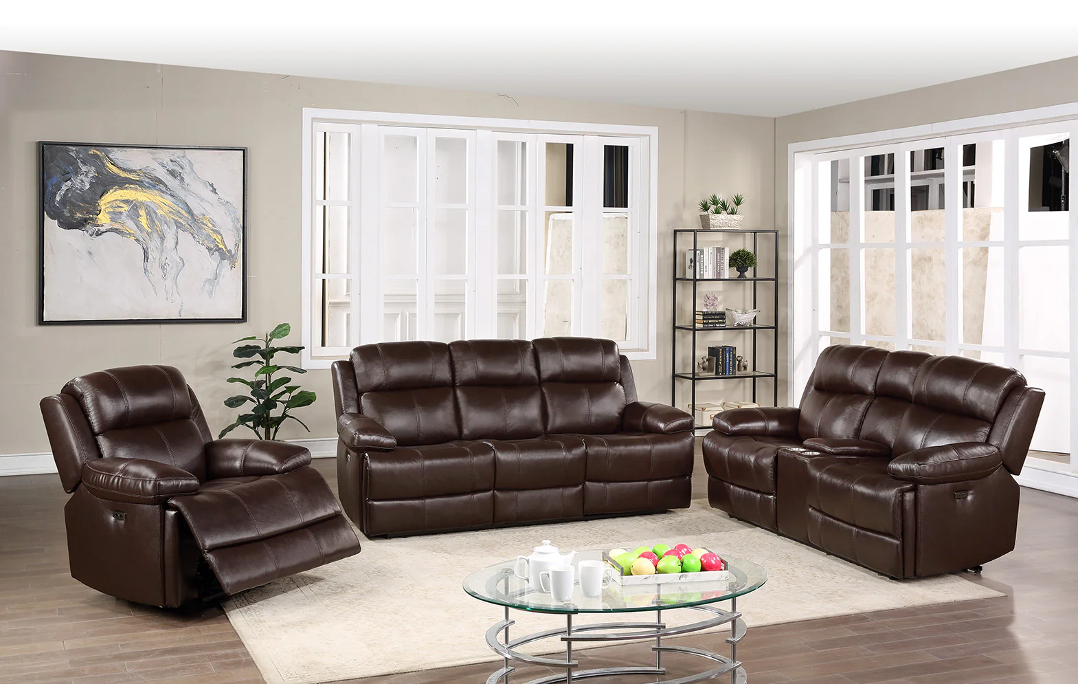 3099-espresso-top-grain-leather-3-piece-power-reclining-living-room-set-1.webp Espresso Top Grain Leather 3-Piece Power Reclining Living Room Set