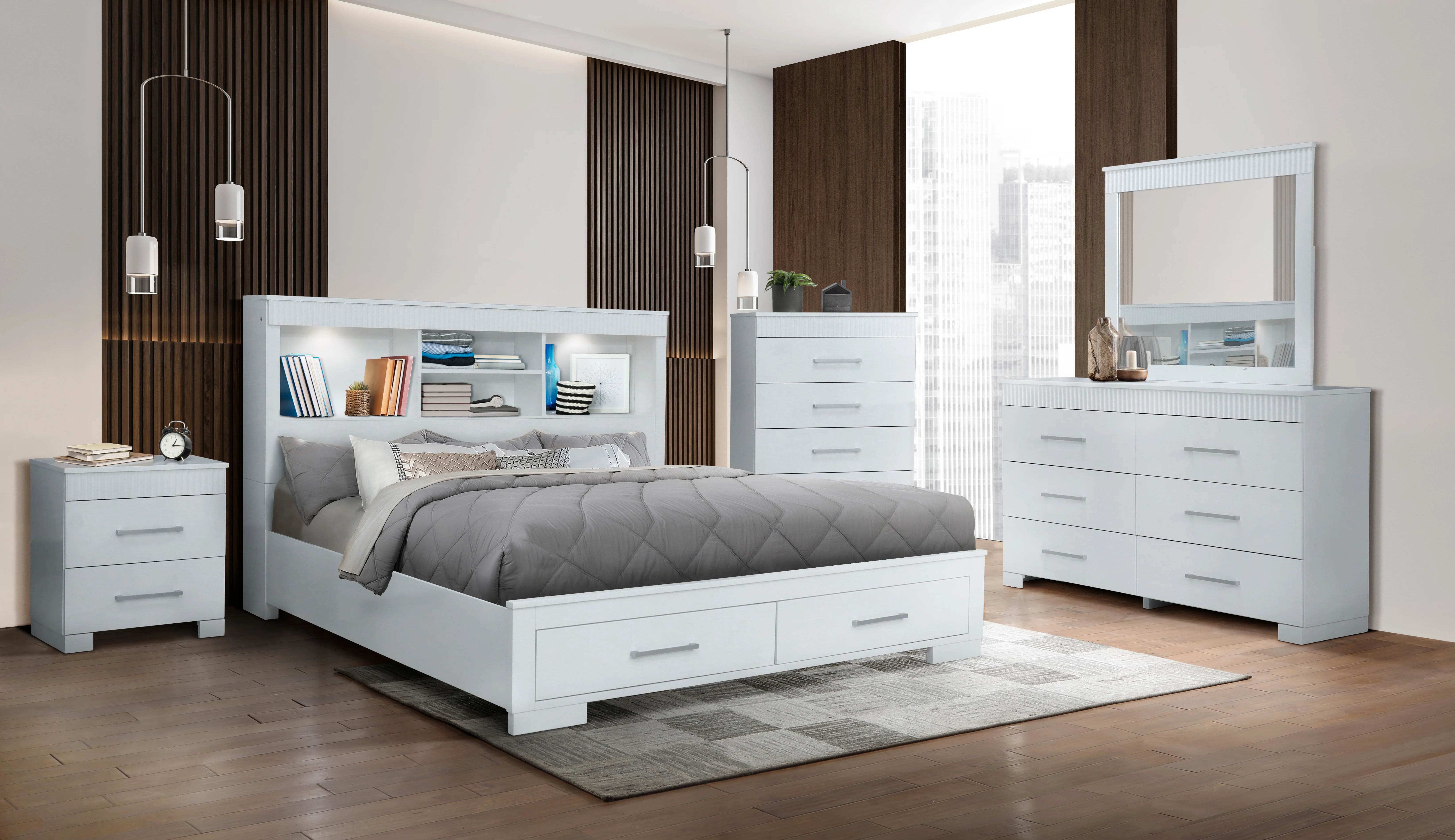 31-white-led-bookcase-storage-bedroom-set-bed-dresser-mirror-nightstand-2.webp White LED Bookcase Storage Bedroom Set (Bed + Dresser + Mirror + Nightstand)