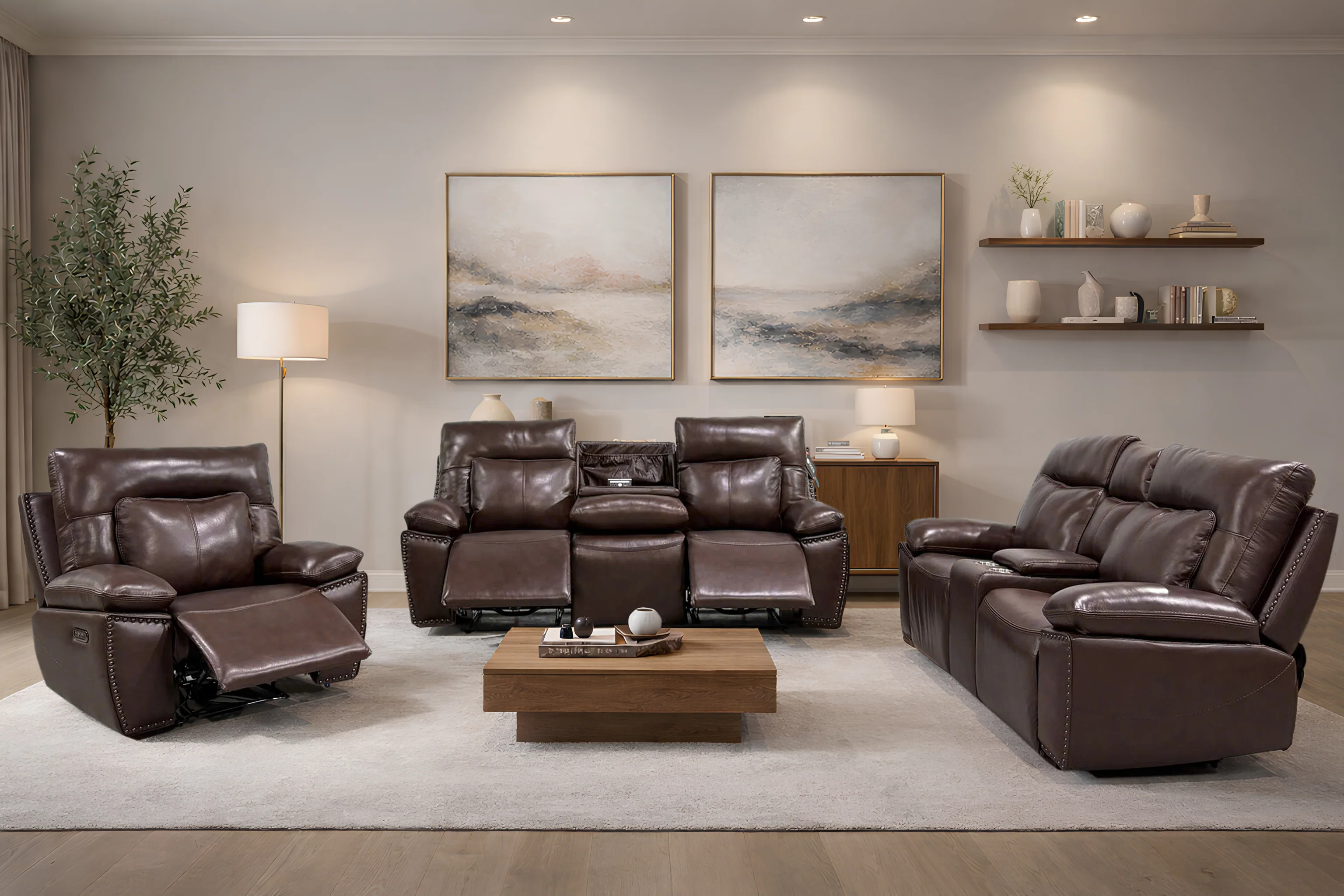 3113-dark-brown-3-piece-reclining-living-room-set-with-top-grain-leather-seating-1.webp Dark Brown 3‑Piece Reclining Living Room Set with Top‑Grain Leather Seating