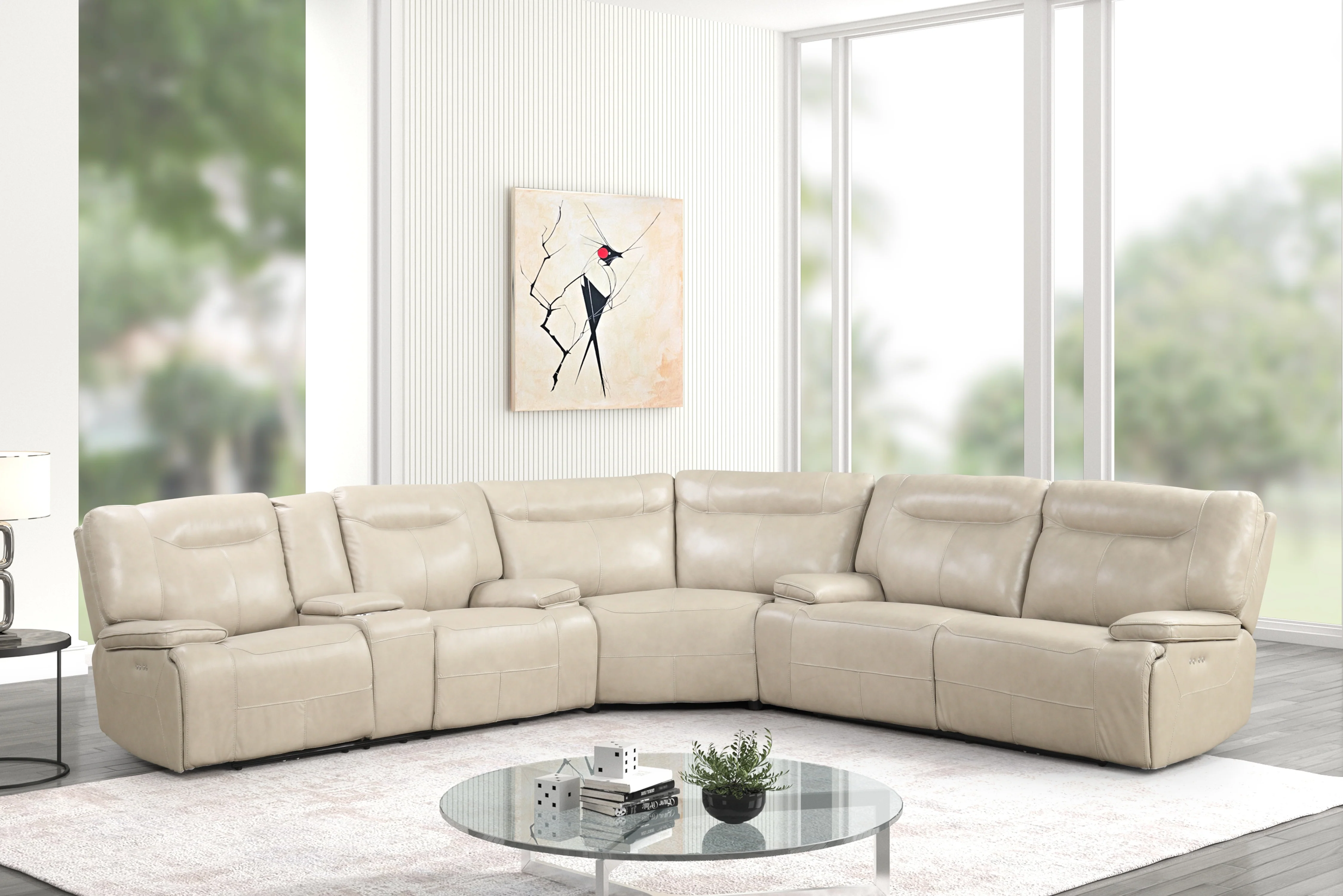 3137-cream-top-grain-leather-power-reclining-sectional-with-console-wireless-charging-2.webp Cream Top Grain Leather Power Reclining Sectional with Console & Wireless Charging