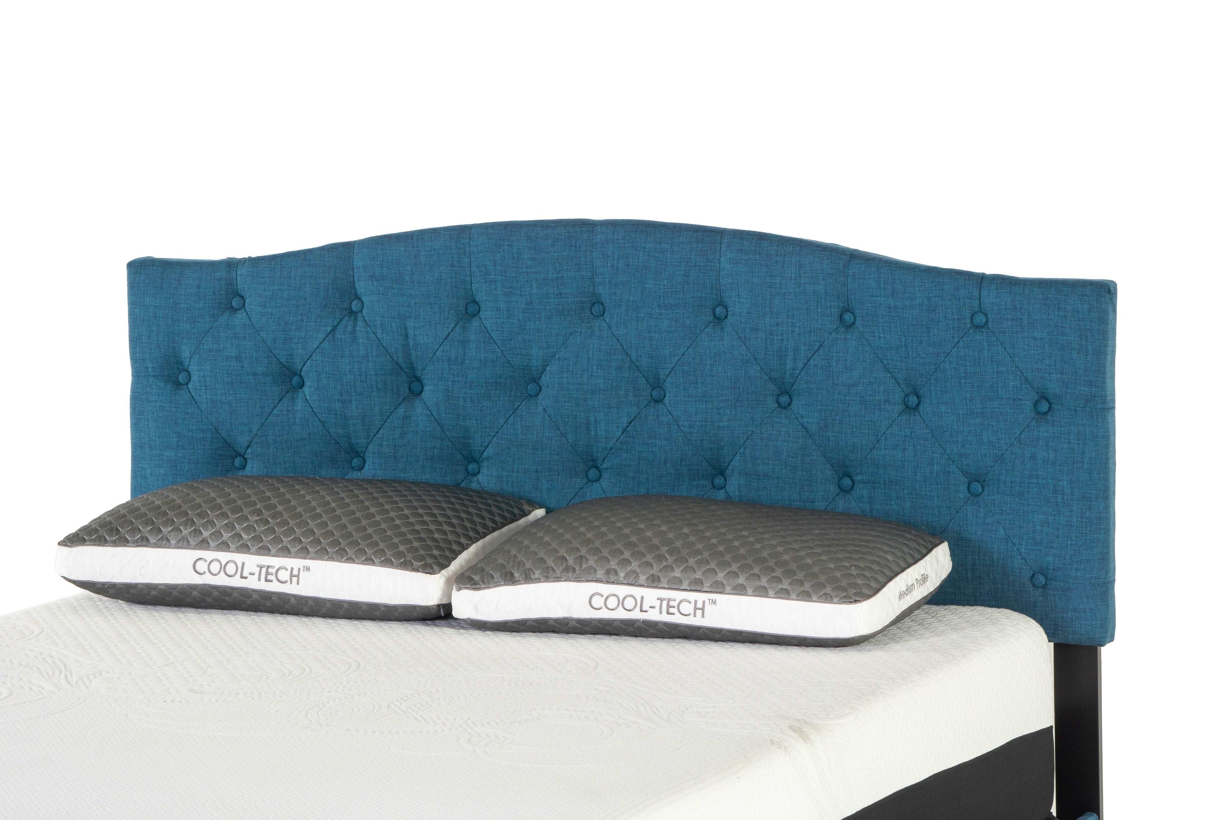 Blue Tufted Upholstered Storage Platform Bed with Drawers