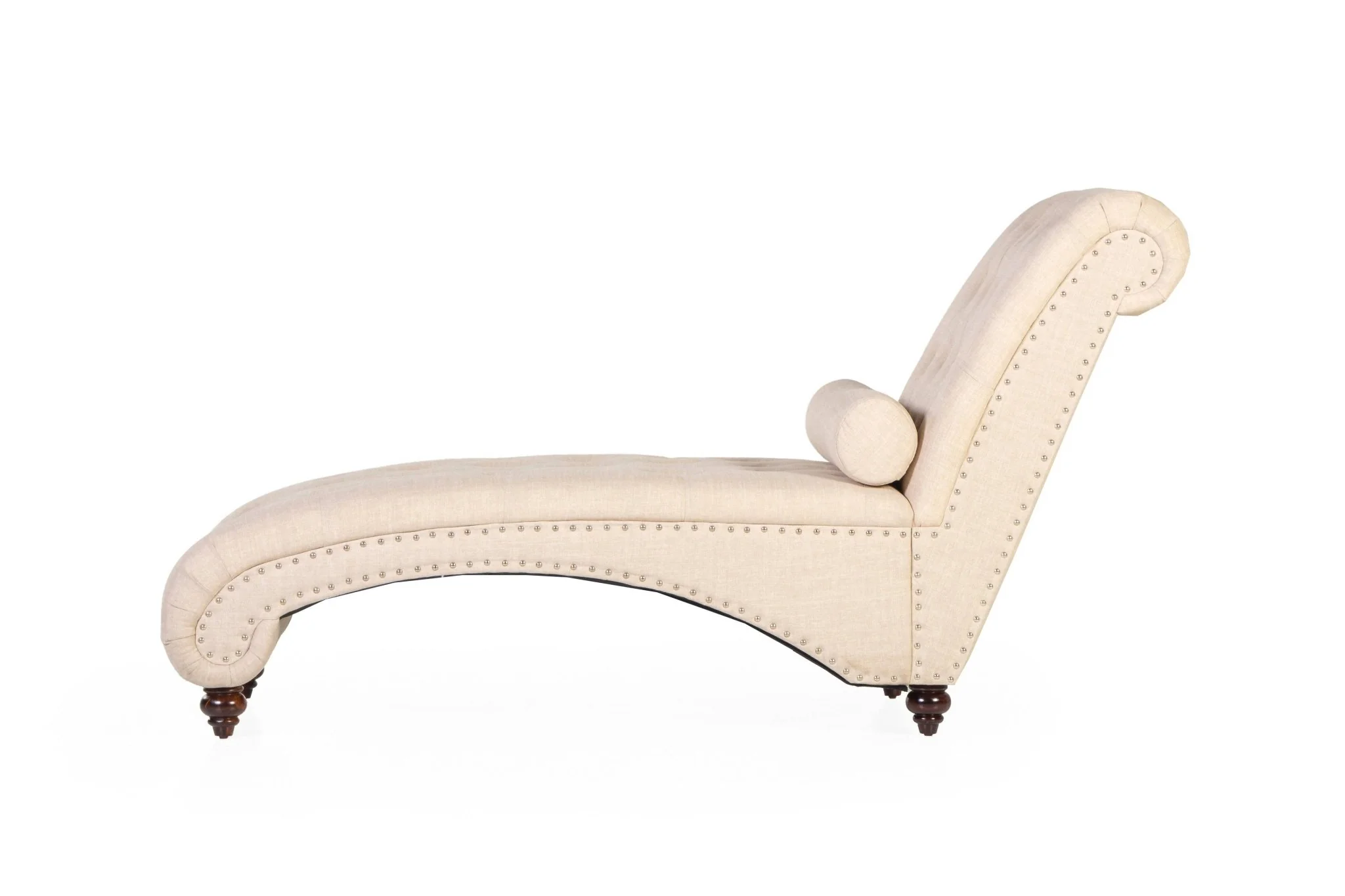 349-beige-tufted-chaise-lounge-with-nailhead-trim-bolster-pillow-7.webp Beige Tufted Chaise Lounge with Nailhead Trim & Bolster Pillow