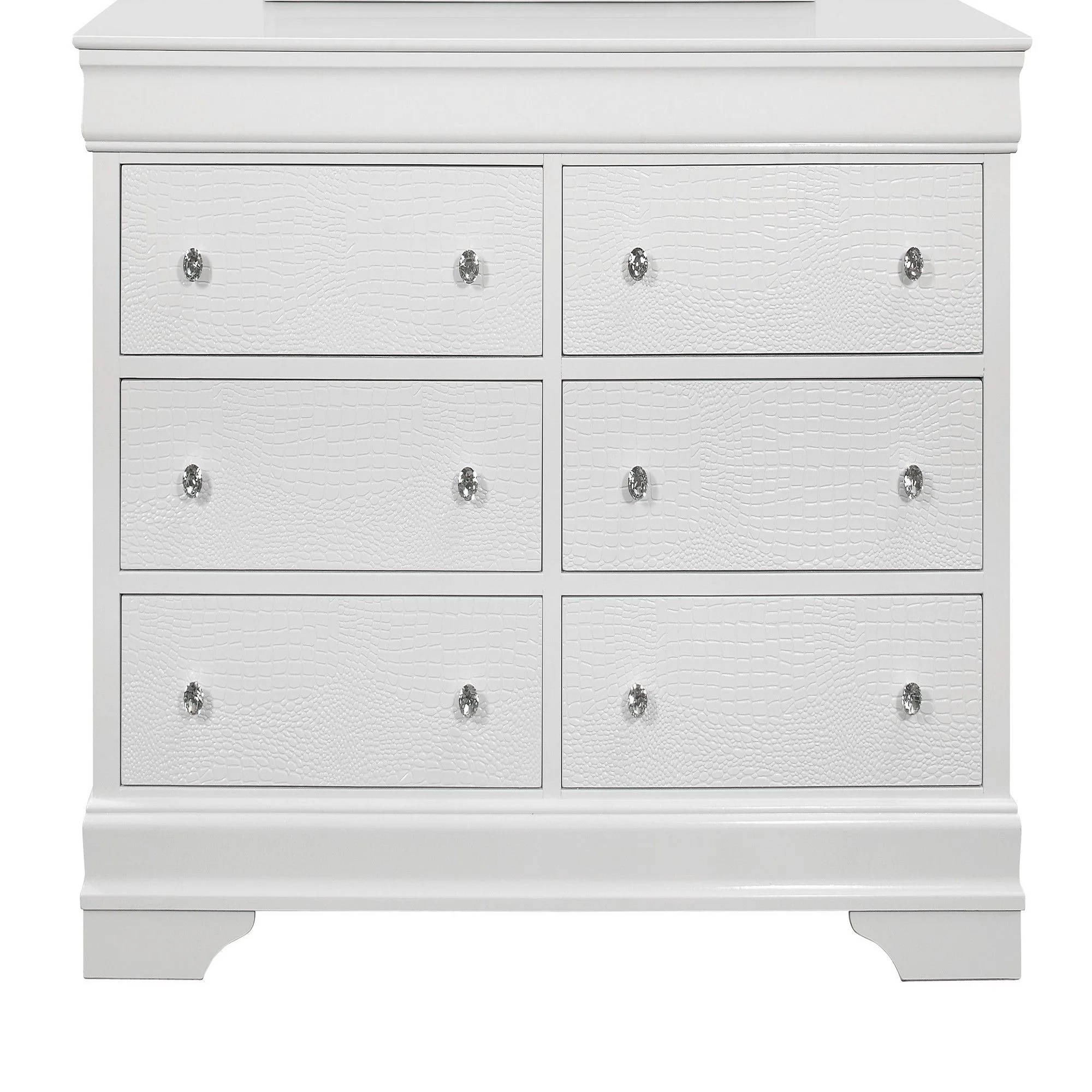 Shaker - 5 Pieces Bedroom Set With Crystal Inspired Tufted Headboard And LED Lighting