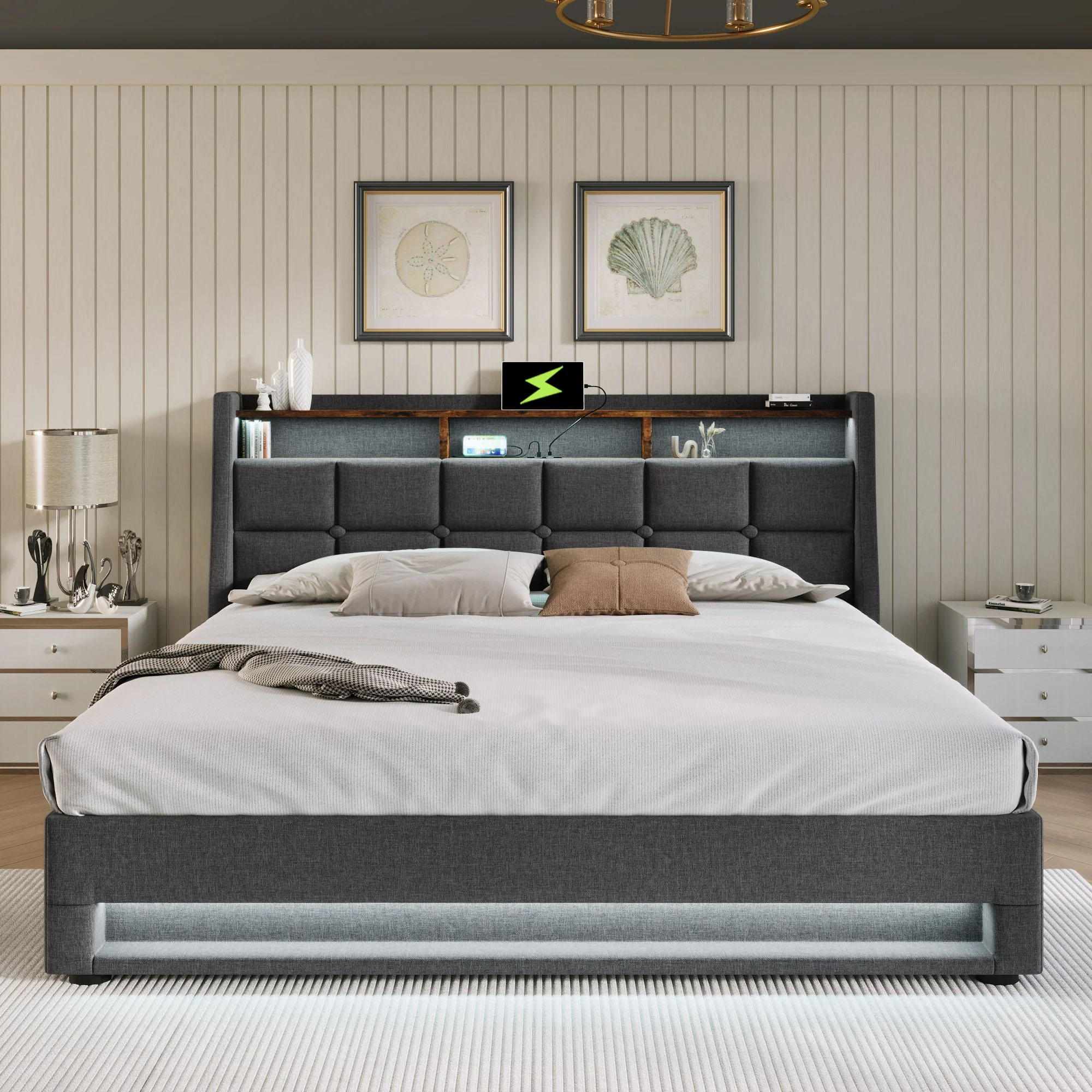 3623-upholstered-platform-bed-with-a-hydraulic-storage-system-led-and-usb-charging-without-mattress-34.webp Upholstered Platform Bed With A Hydraulic Storage System, LED And USB Charging (Without Mattress)