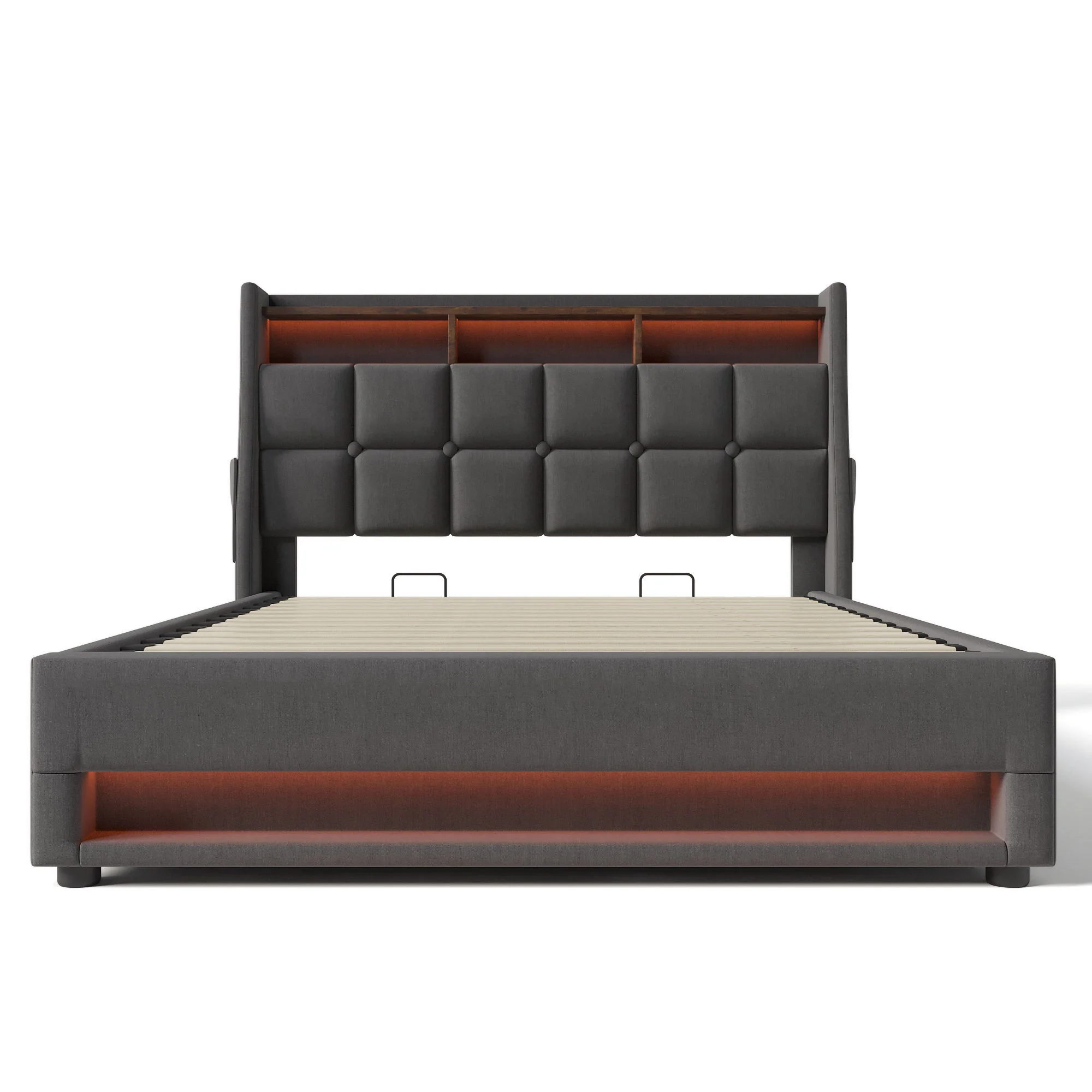 3623-upholstered-platform-bed-with-a-hydraulic-storage-system-led-and-usb-charging-without-mattress-48.webp Upholstered Platform Bed With A Hydraulic Storage System, LED And USB Charging (Without Mattress)