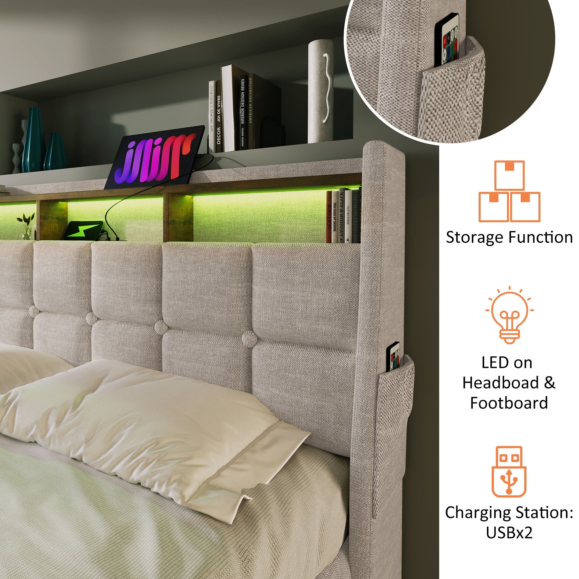 3623-upholstered-platform-bed-with-a-hydraulic-storage-system-led-and-usb-charging-without-mattress-51.jpg Upholstered Platform Bed With A Hydraulic Storage System, LED And USB Charging (Without Mattress)