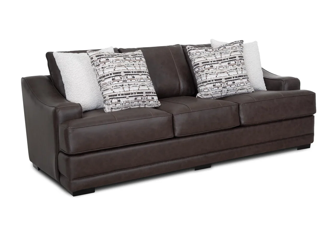 3649-transitional-dark-brown-2-piece-sofa-and-loveseat-set-with-flared-arms-reversible-cushions-3.webp Transitional Dark Brown 2 Piece Sofa and Loveseat Set with Flared Arms & Reversible Cushions