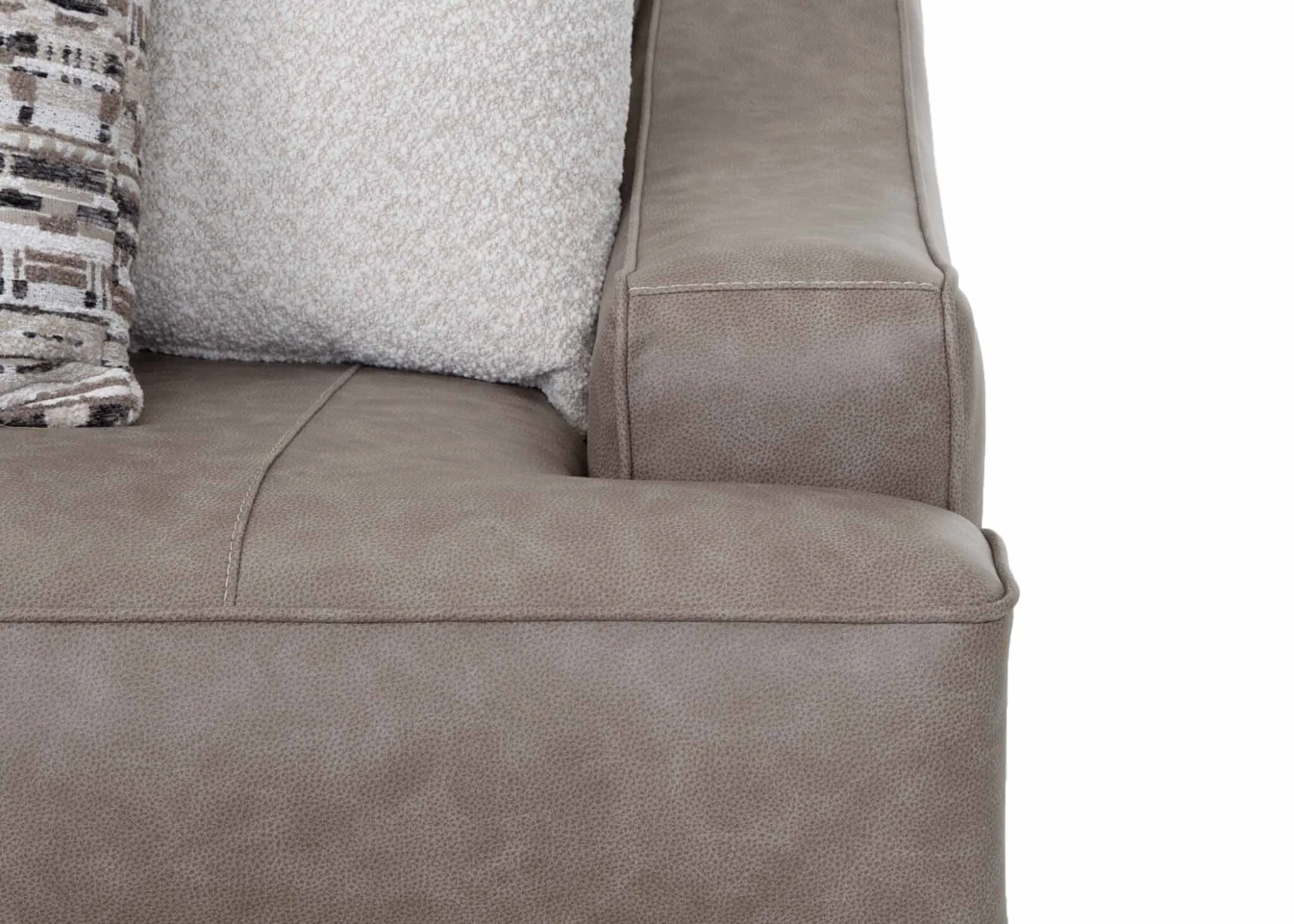 Taupe Gray Transitional 2 Piece Sofa and Loveseat Set with Flared Arms & Reversible Cushions