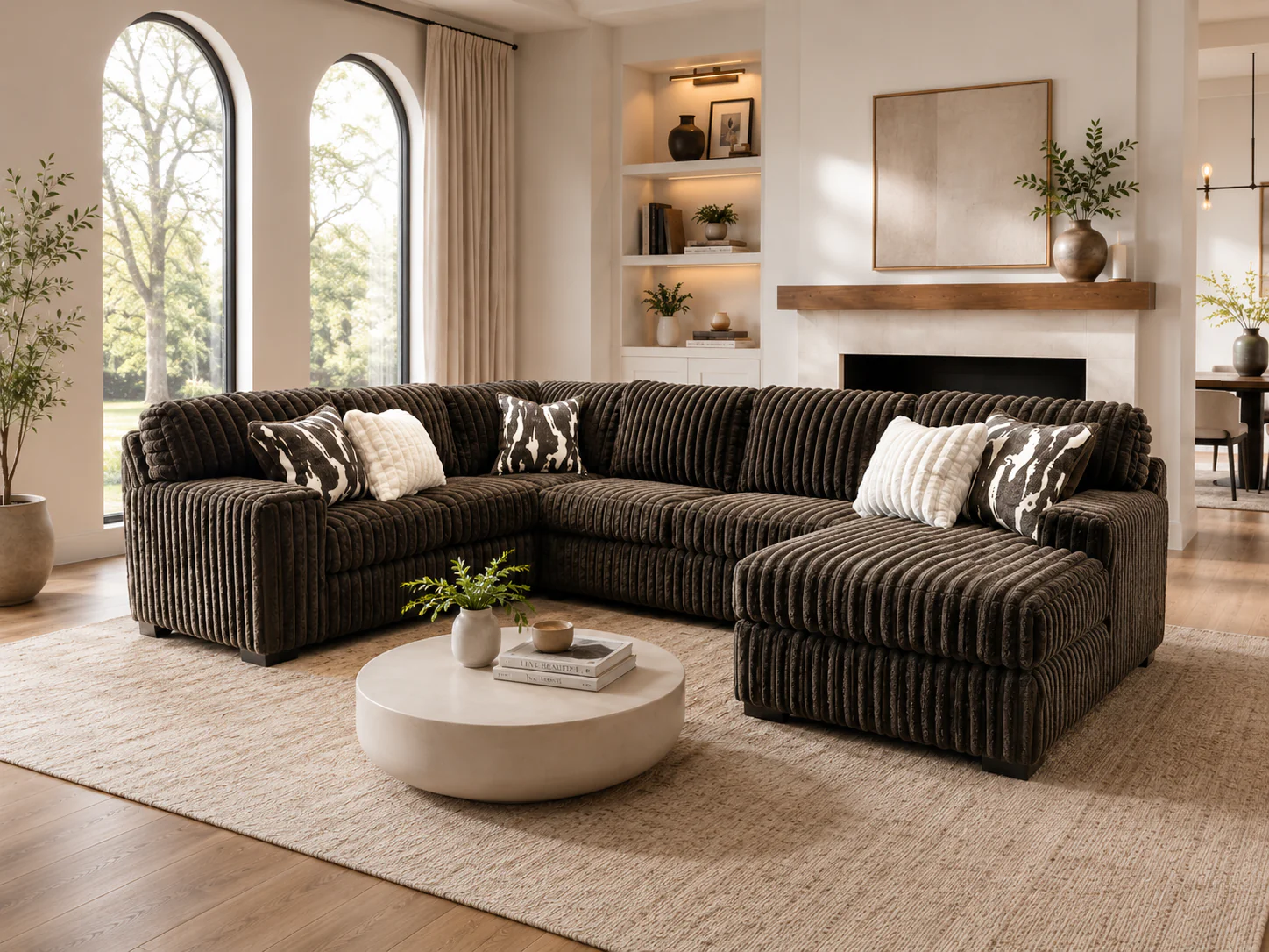 3651-contemporary-chocolate-brown-corduroy-l-shaped-sectional-sofa-with-oversized-chaise-deep-seating-ribbed-plush-design-1.webp Contemporary Chocolate Brown Corduroy L-Shaped Sectional Sofa with Oversized Chaise, Deep Seating & Ribbed Plush Design