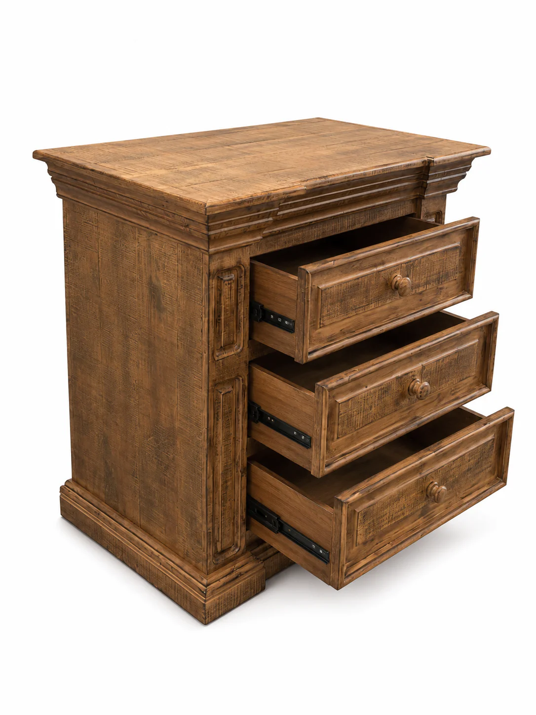 3653-traditional-rustic-solid-wood-nightstand-with-carved-panel-design-distressed-finish-3.webp Traditional Rustic Solid Wood Nightstand with Carved Panel Design & Distressed Finish
