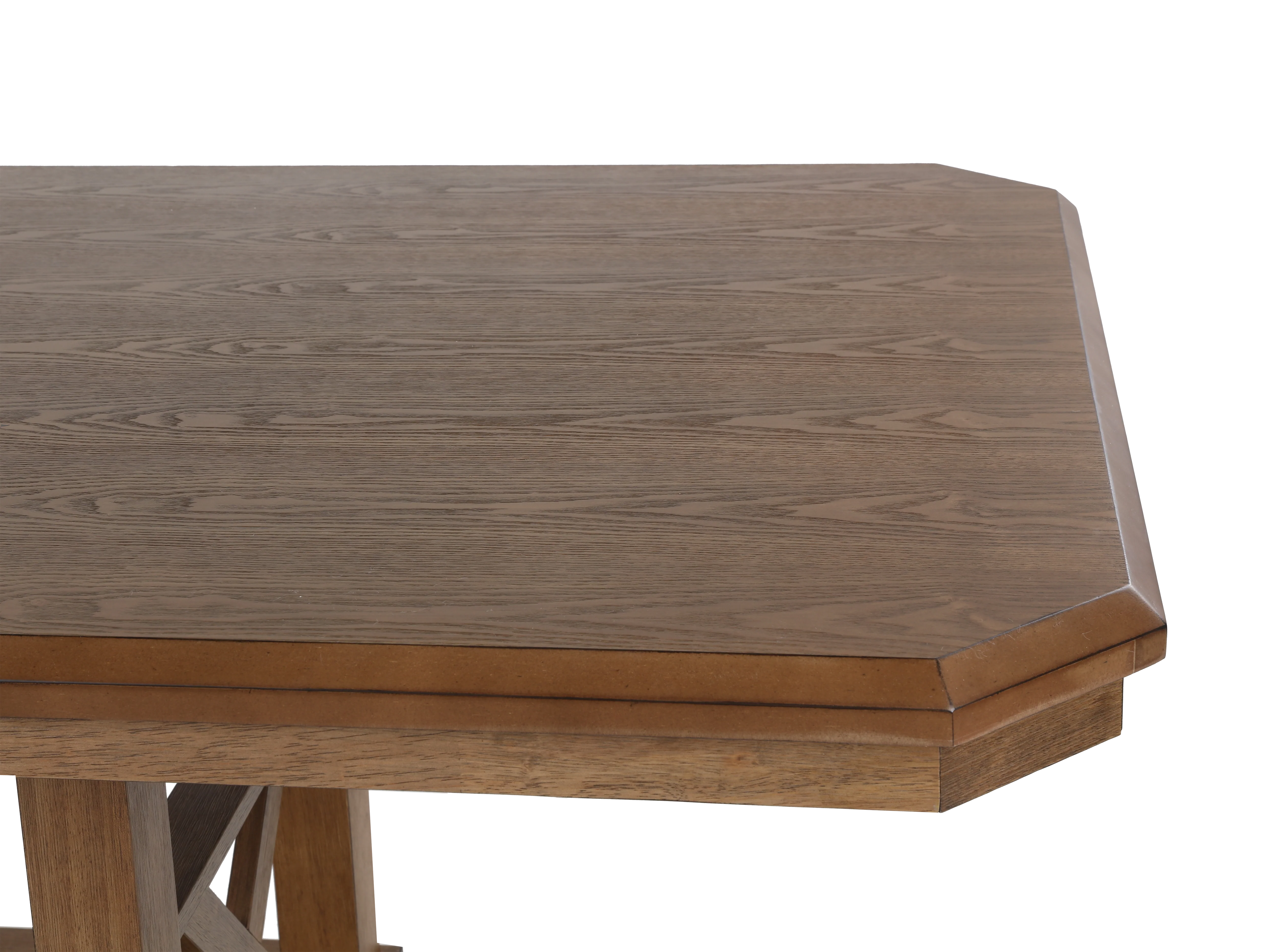 Sierra Oak 9-Piece Counter-Height Dining Set with Storage Table & Upholstered X-Back Stools