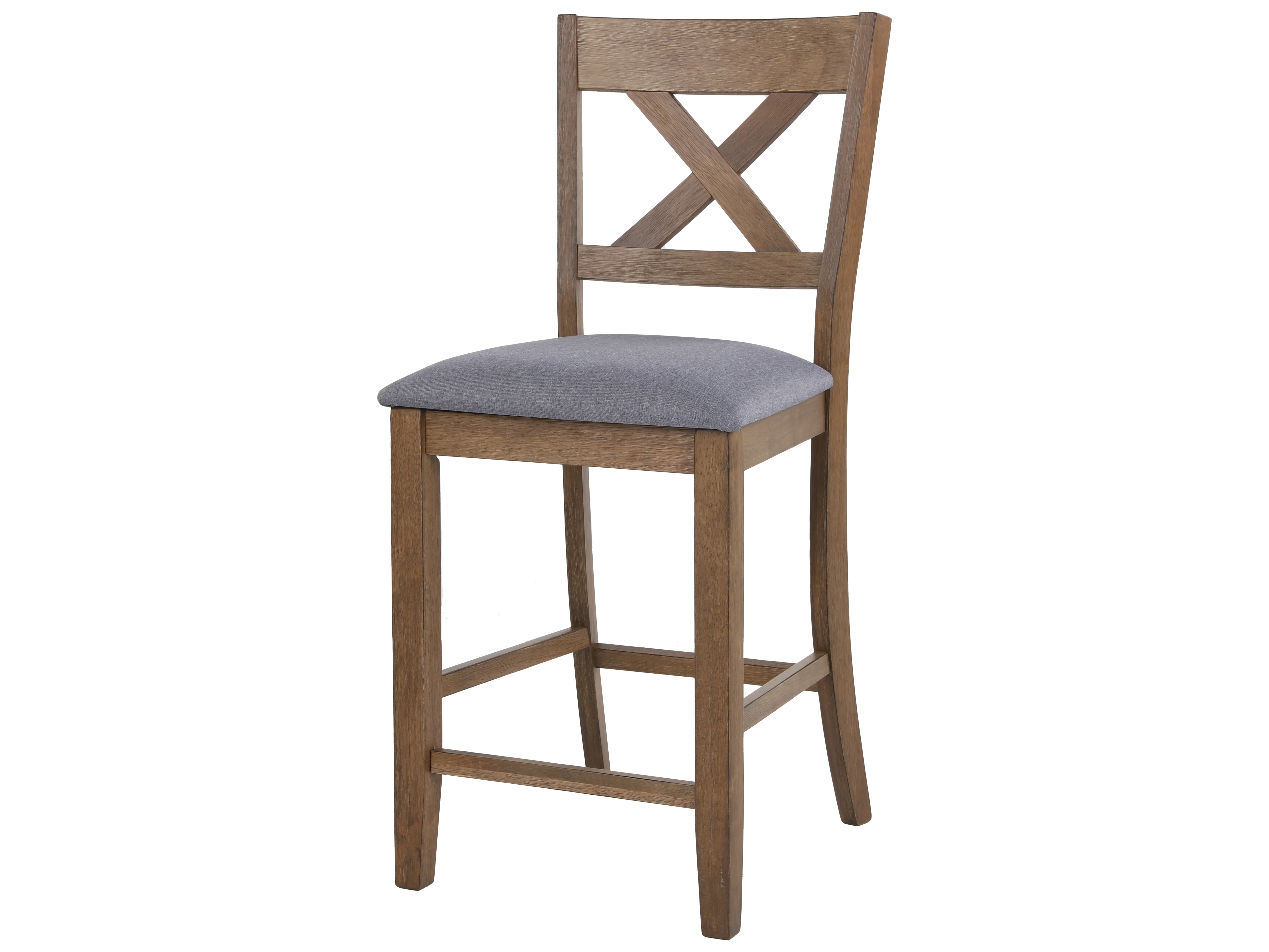 Sierra Oak 9-Piece Counter-Height Dining Set with Storage Table & Upholstered X-Back Stools