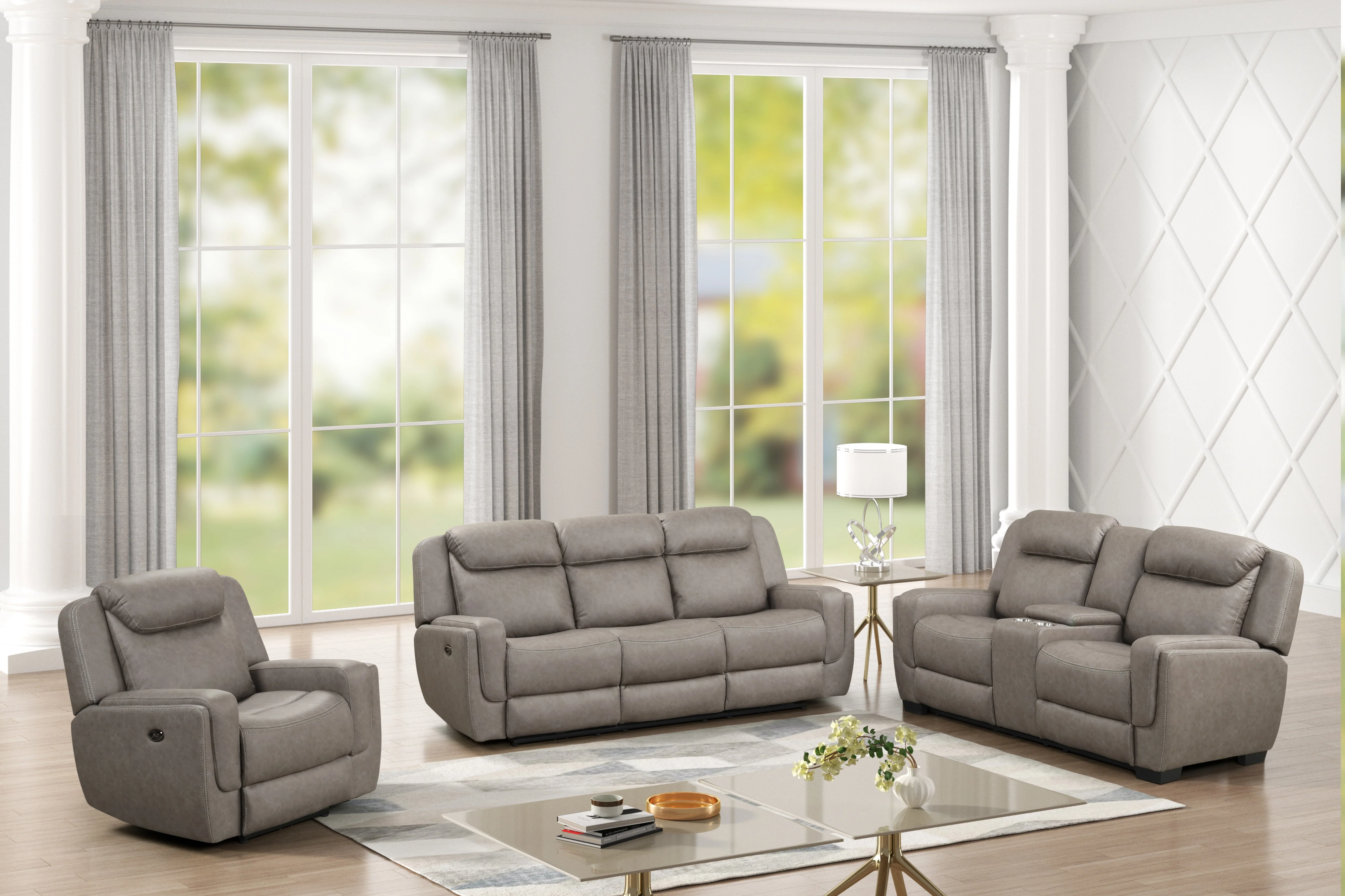 3748-contemporary-gray-air-leather-3-piece-power-reclining-living-room-set-with-console-usb-2.webp Contemporary Gray Air Leather 3-Piece Power Reclining Living Room Set with Console & USB