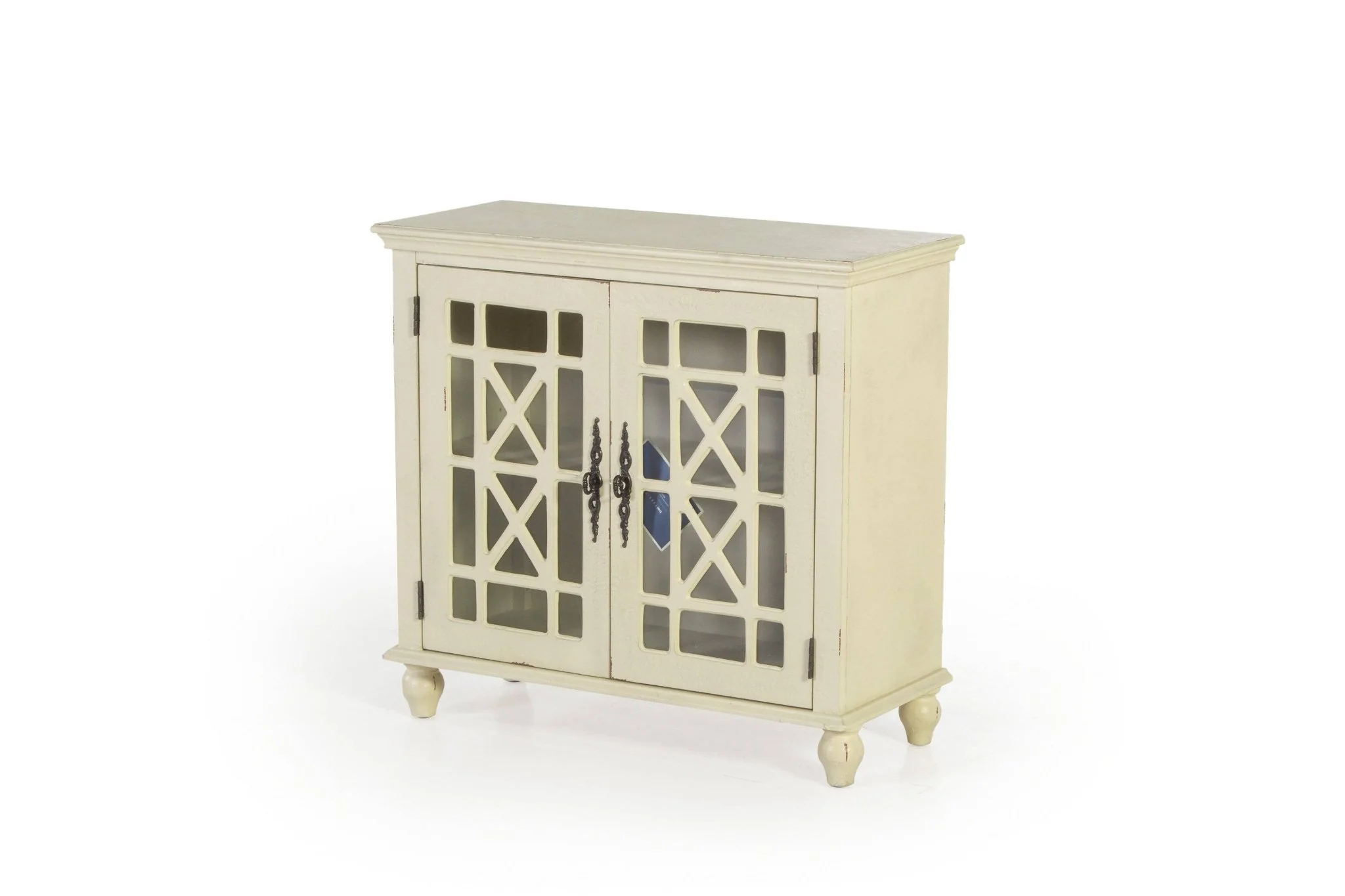 3763-antique-white-2-door-accent-cabinet-tempered-glass-lattice-doors-adjustable-shelf-2.webp Antique White 2-Door Accent Cabinet — Tempered Glass Lattice Doors, Adjustable Shelf