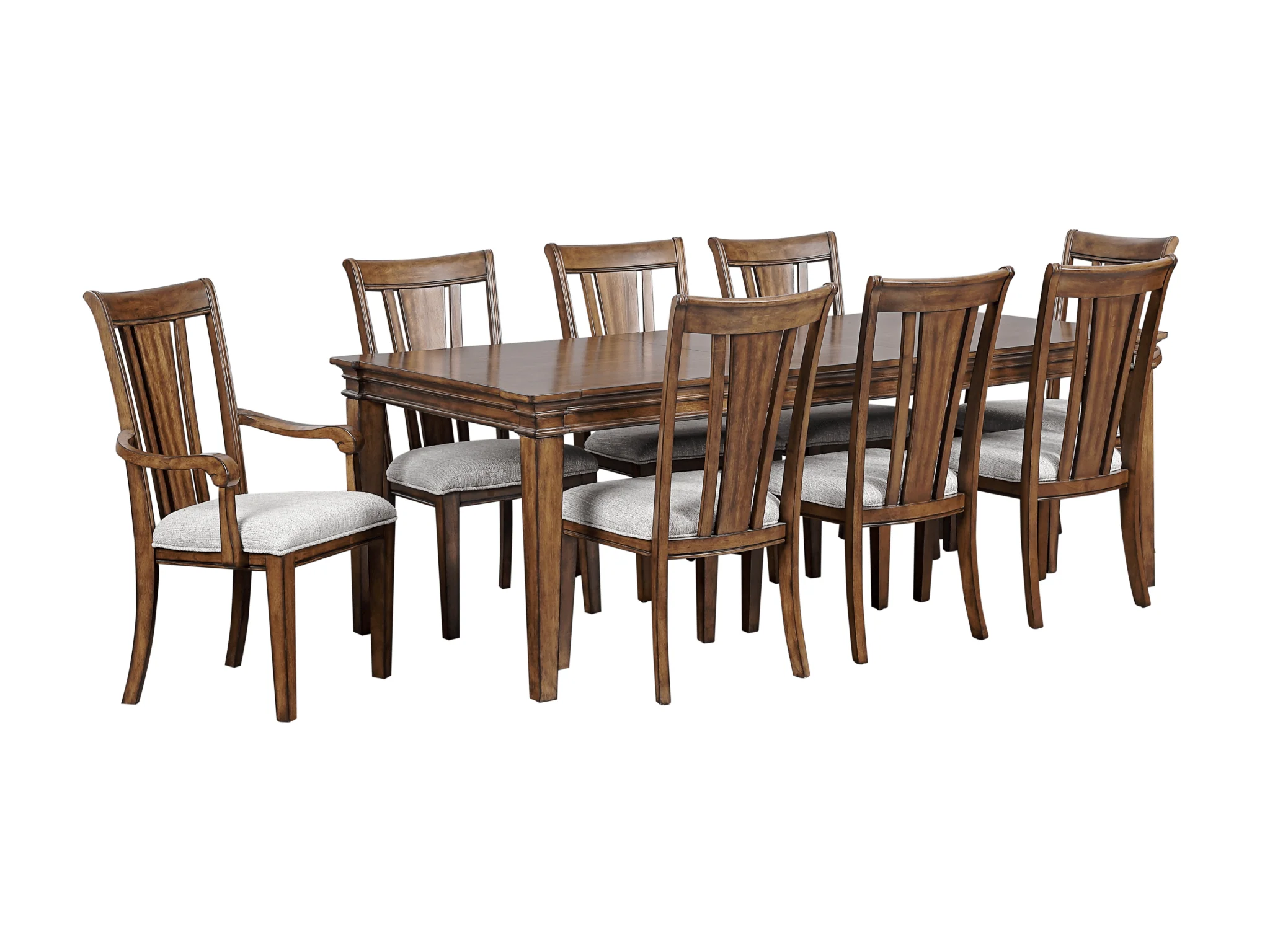 38-9-piece-brown-extendable-dining-room-set-with-upholstered-chairs-2.webp 9-Piece Brown Extendable Dining Room Set with Upholstered Chairs