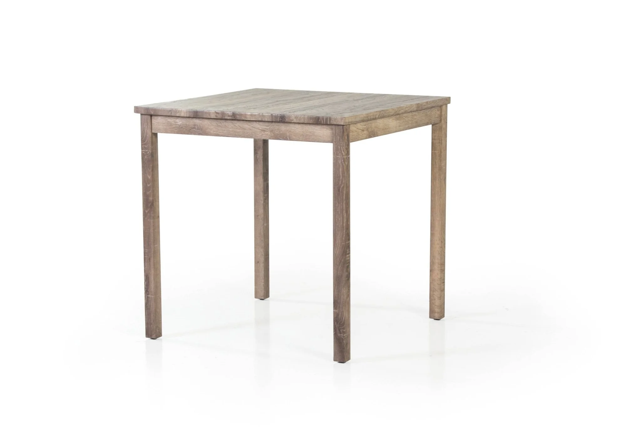 5-Piece Counter-Height Dining Set with Upholstered Backless Stools – Driftwood & Beige