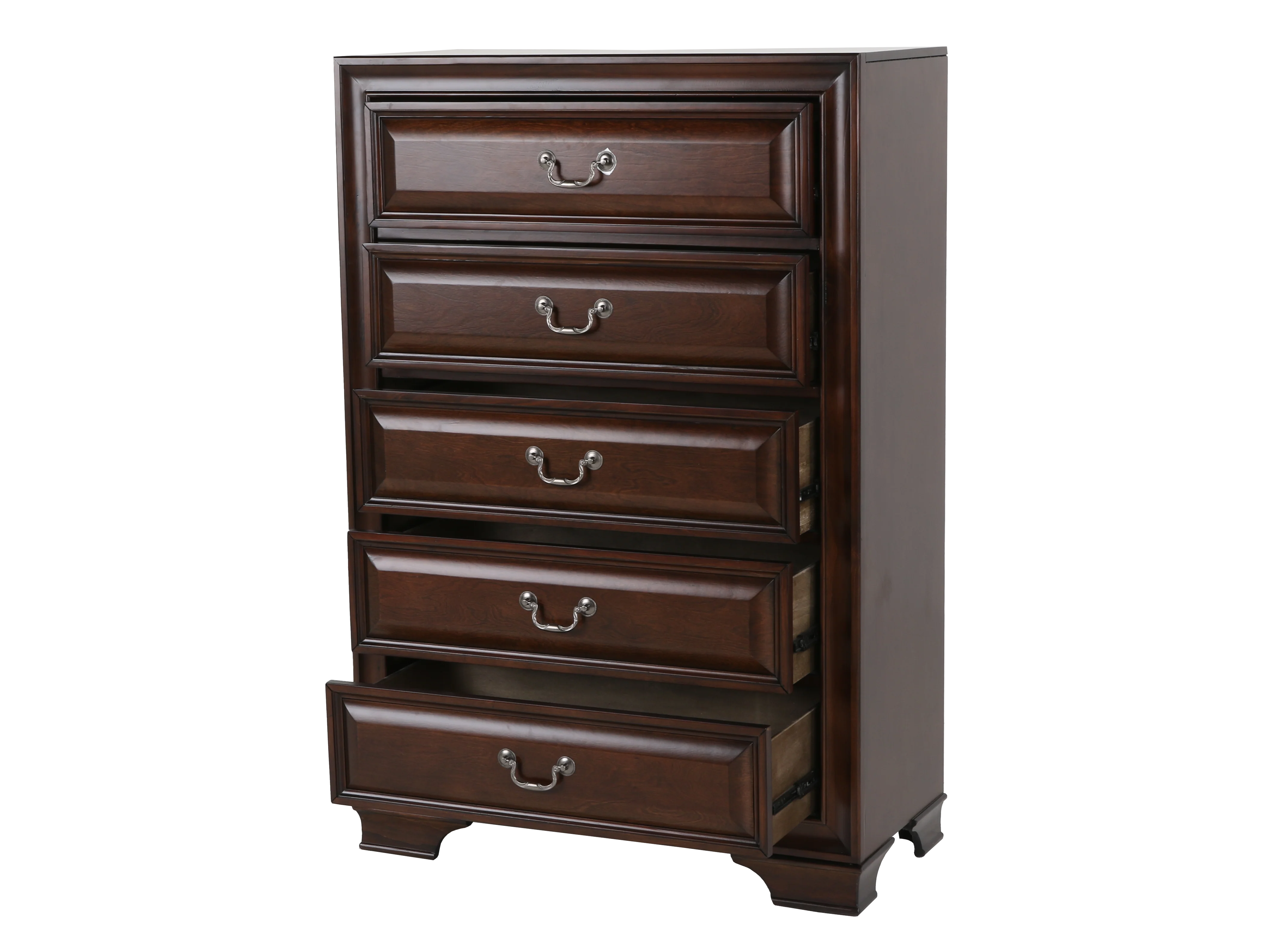5-Drawer Chest with Ball Bearing Glides — Espresso Cherry