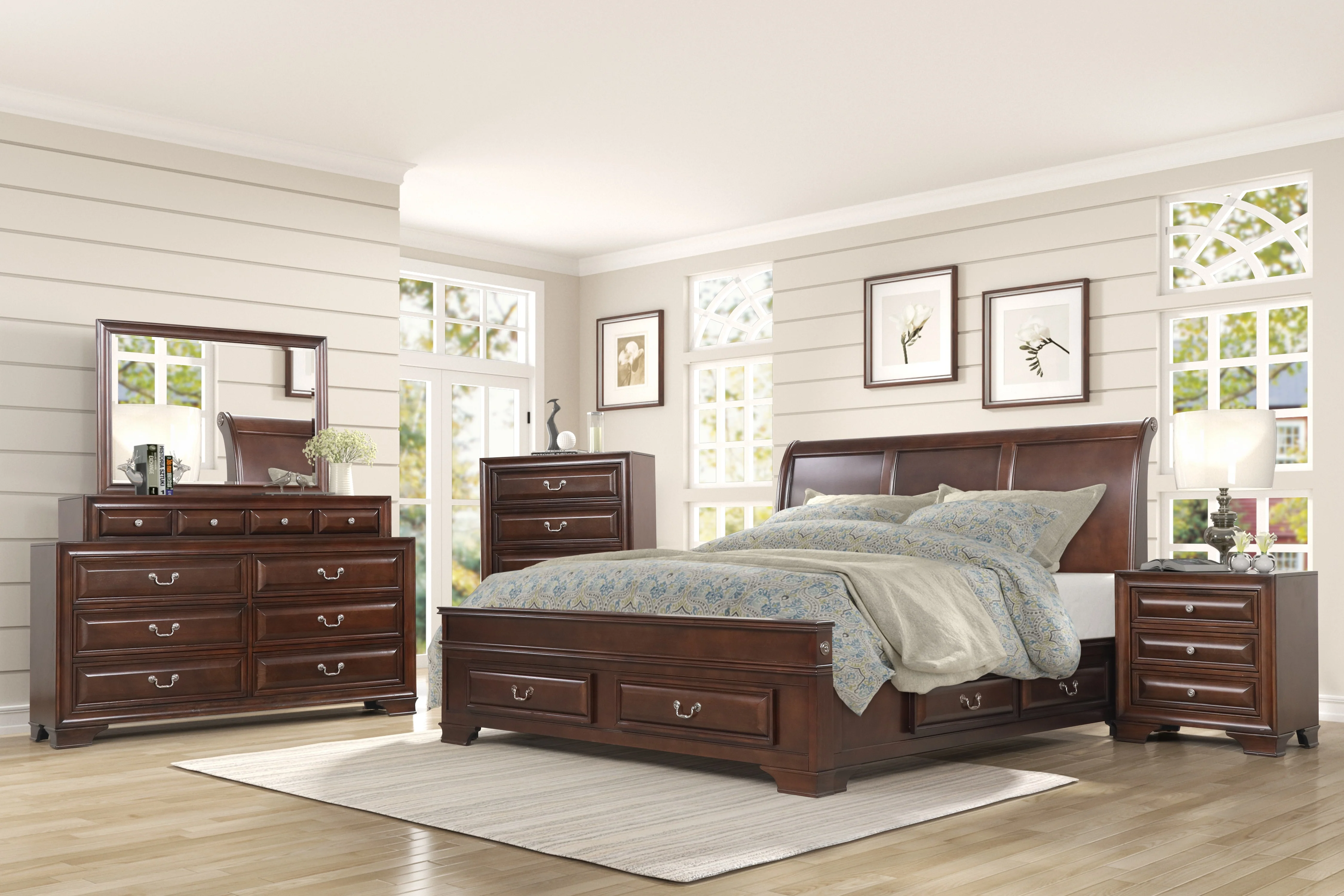 5-Drawer Chest with Ball Bearing Glides — Espresso Cherry