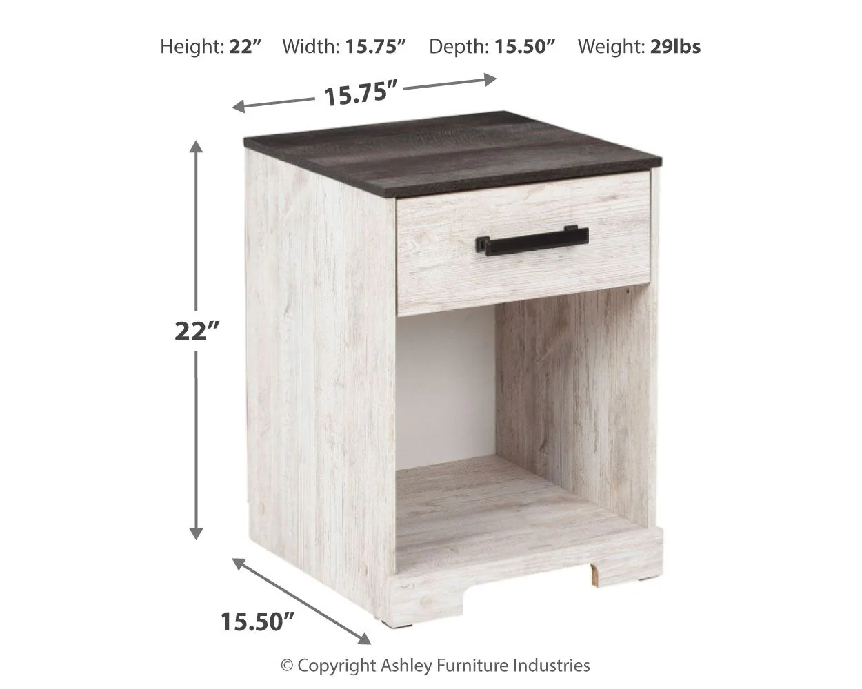 4017-shawburn-one-drawer-night-stand-whitewash-charcoal-gray-5.webp Shawburn - One Drawer Night Stand - Whitewash / Charcoal Gray