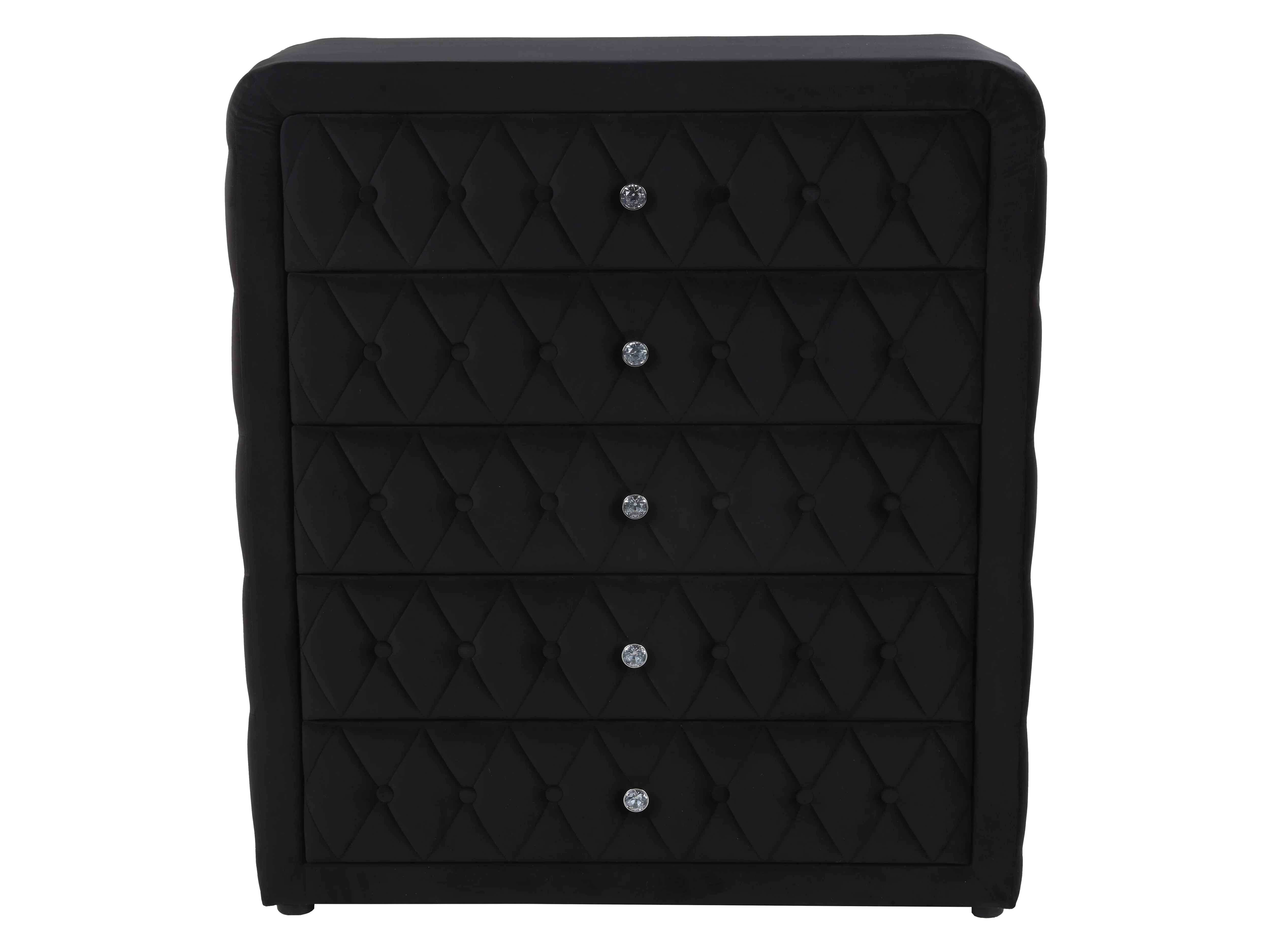 Black Velvet 5-Drawer Chest