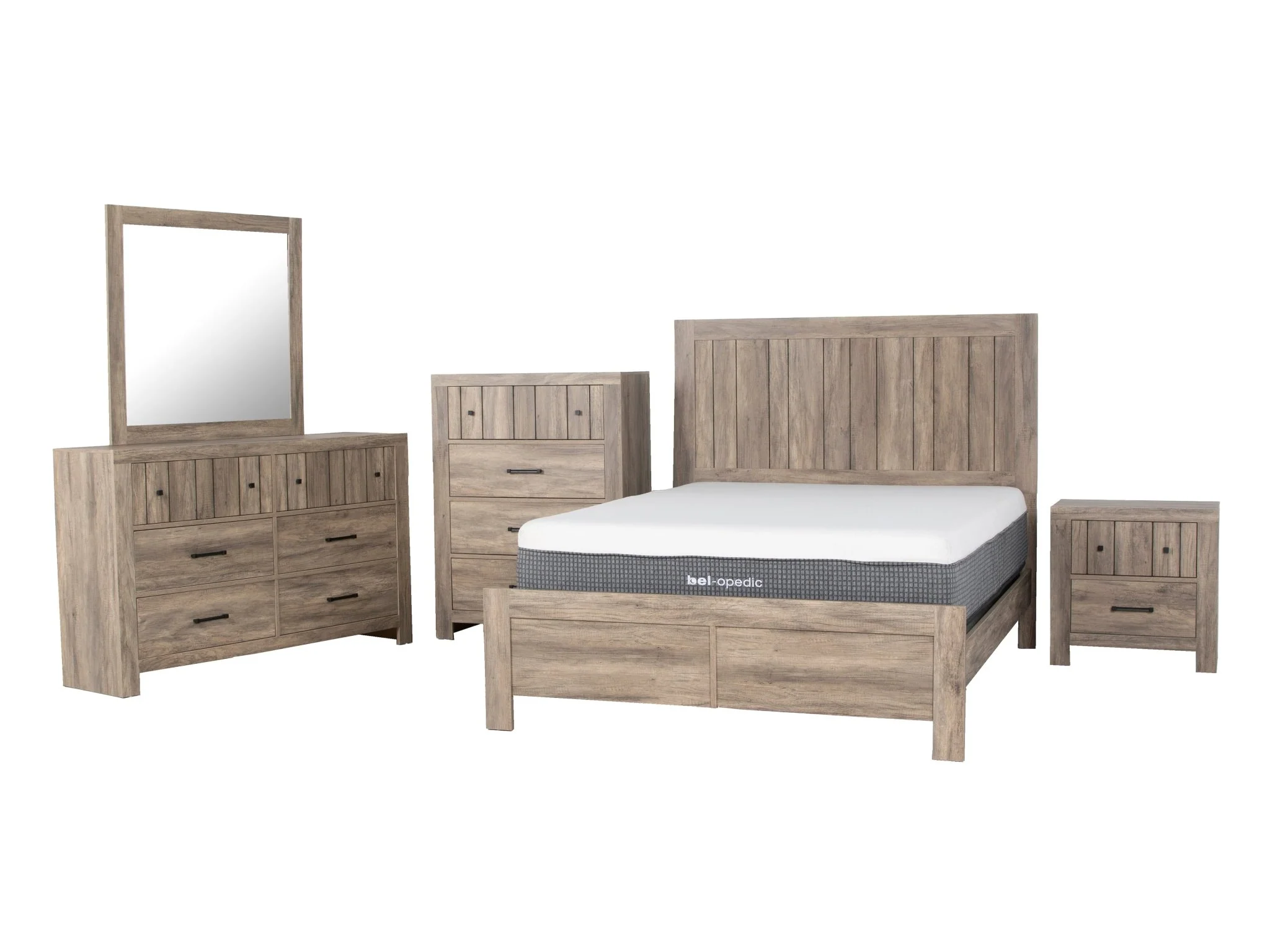 6 Piece Modern Farmhouse Bedroom Set - King