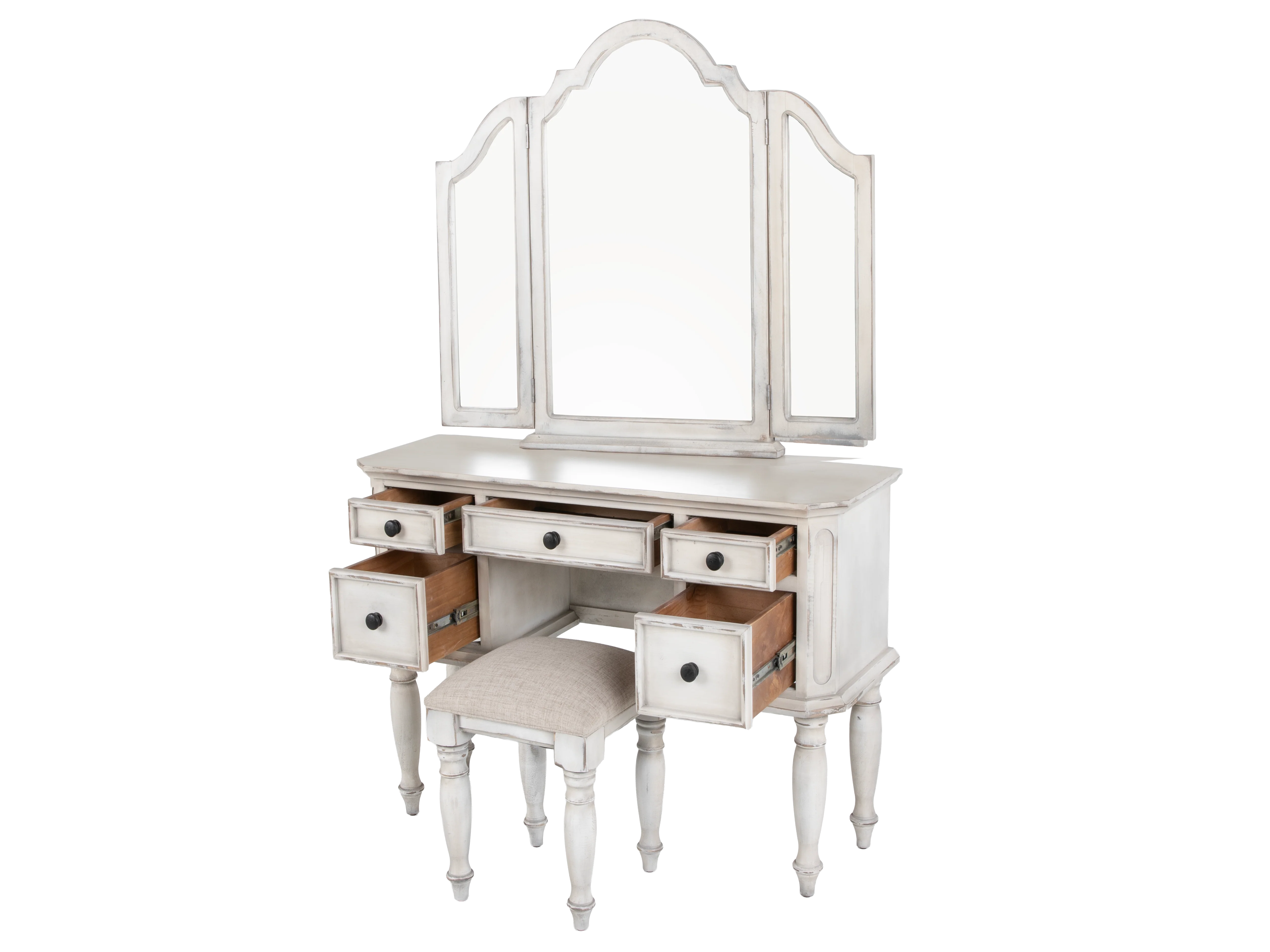 423-magnolia-3-piece-farmhouse-vanity-set-with-tri-fold-mirror-cushioned-stool-savanna-white-4.webp Magnolia 3-Piece Farmhouse Vanity Set with Tri-Fold Mirror & Cushioned Stool – Savanna White