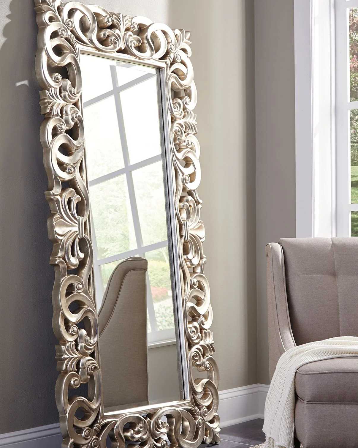4248-lucia-floor-mirror-antique-silver-finish-2.webp Lucia - Floor Mirror - Antique Silver Finish