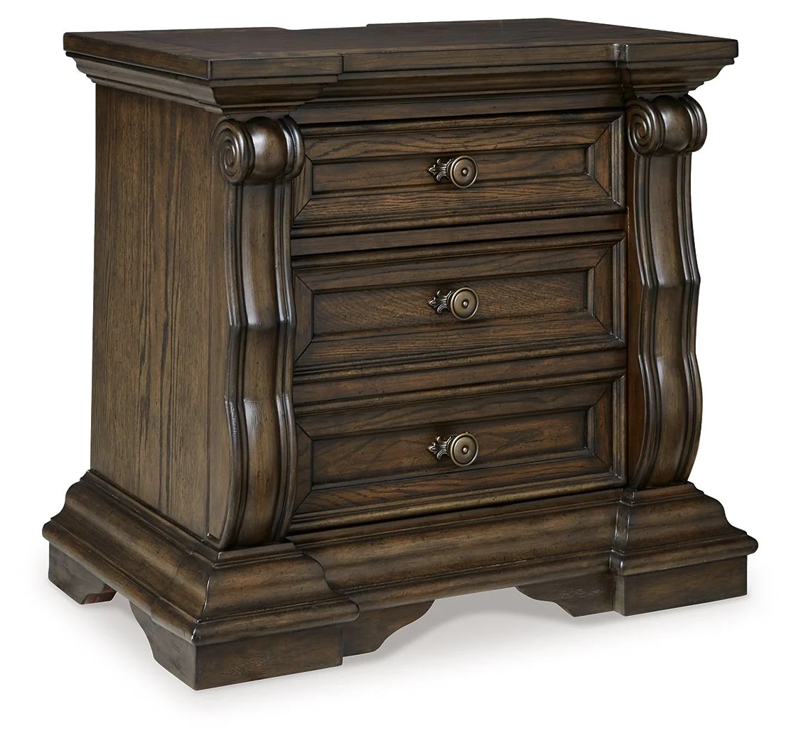 4343-maylee-three-drawer-night-stand-dark-brown-1.webp Maylee - Three Drawer Night Stand - Dark Brown