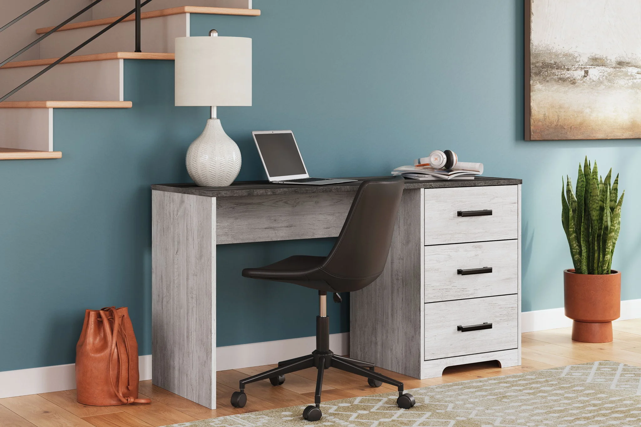 4639-shawburn-home-office-desk-white-dark-charcoal-gray-5.webp Shawburn - Home Office Desk - White / Dark Charcoal Gray