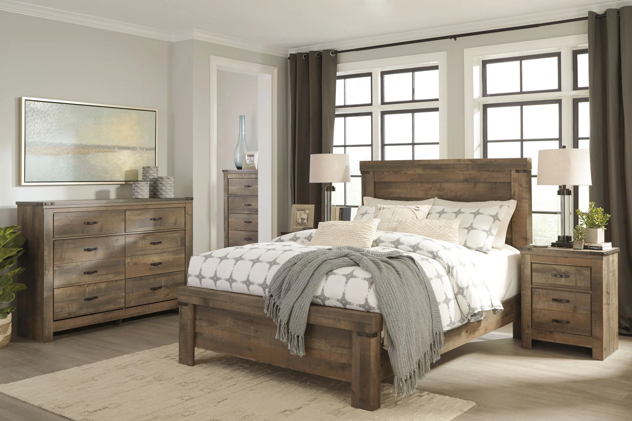 4701-trinell-six-drawer-dresser-61.34-x-15.98-x-42.99-brown-dark-3.webp Trinell - Six Drawer Dresser - 61.34" x 15.98" x 42.99" - Brown Dark