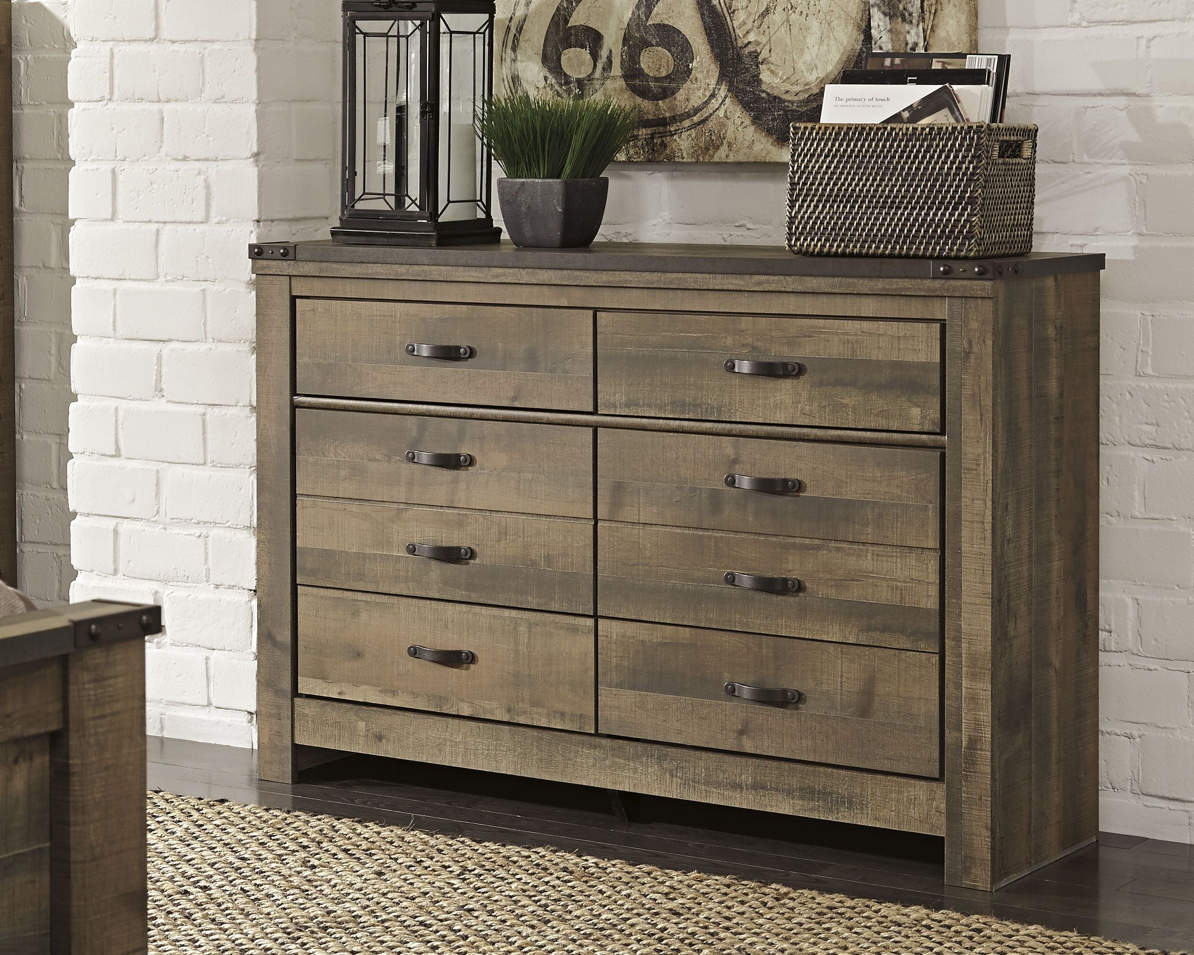 4701-trinell-six-drawer-dresser-61.34-x-15.98-x-42.99-brown-dark-6.jpg Trinell - Six Drawer Dresser - 61.34" x 15.98" x 42.99" - Brown Dark