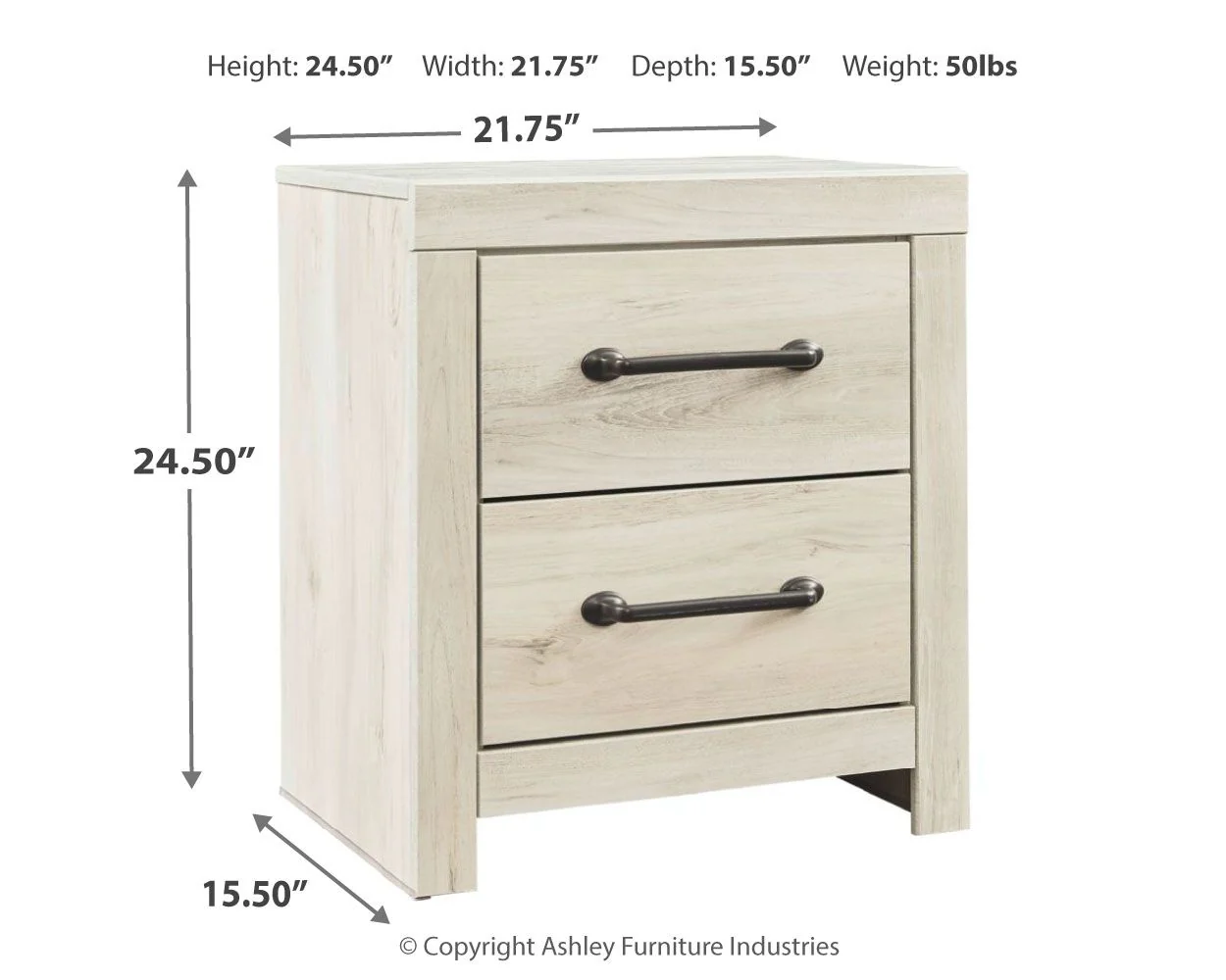 4816-cambeck-two-drawer-night-stand-whitewash-3.webp Cambeck - Two Drawer Night Stand - Whitewash