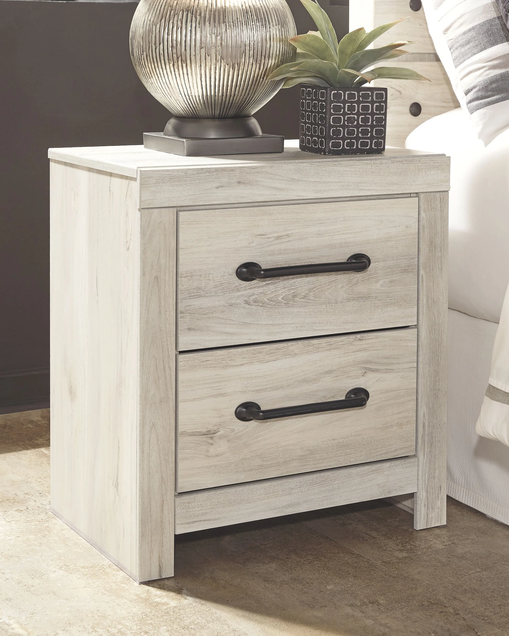 4816-cambeck-two-drawer-night-stand-whitewash-4.webp Cambeck - Two Drawer Night Stand - Whitewash