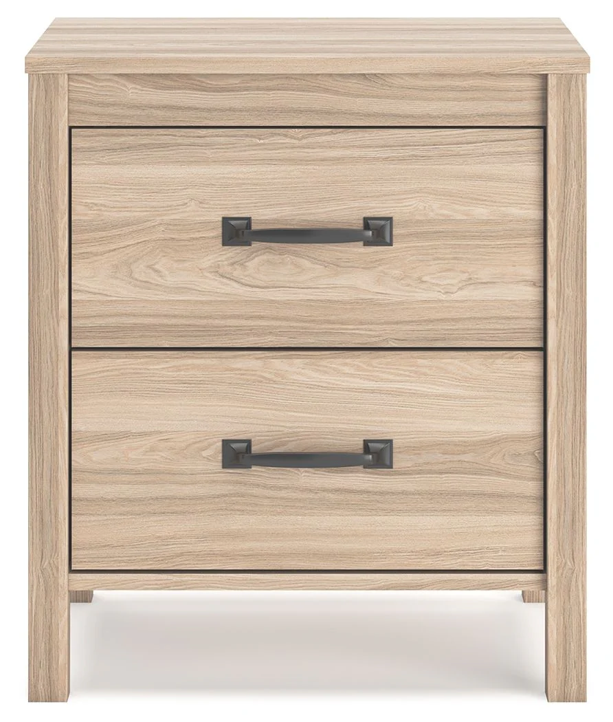 Battelle - Two Drawer Night Stand - Tan